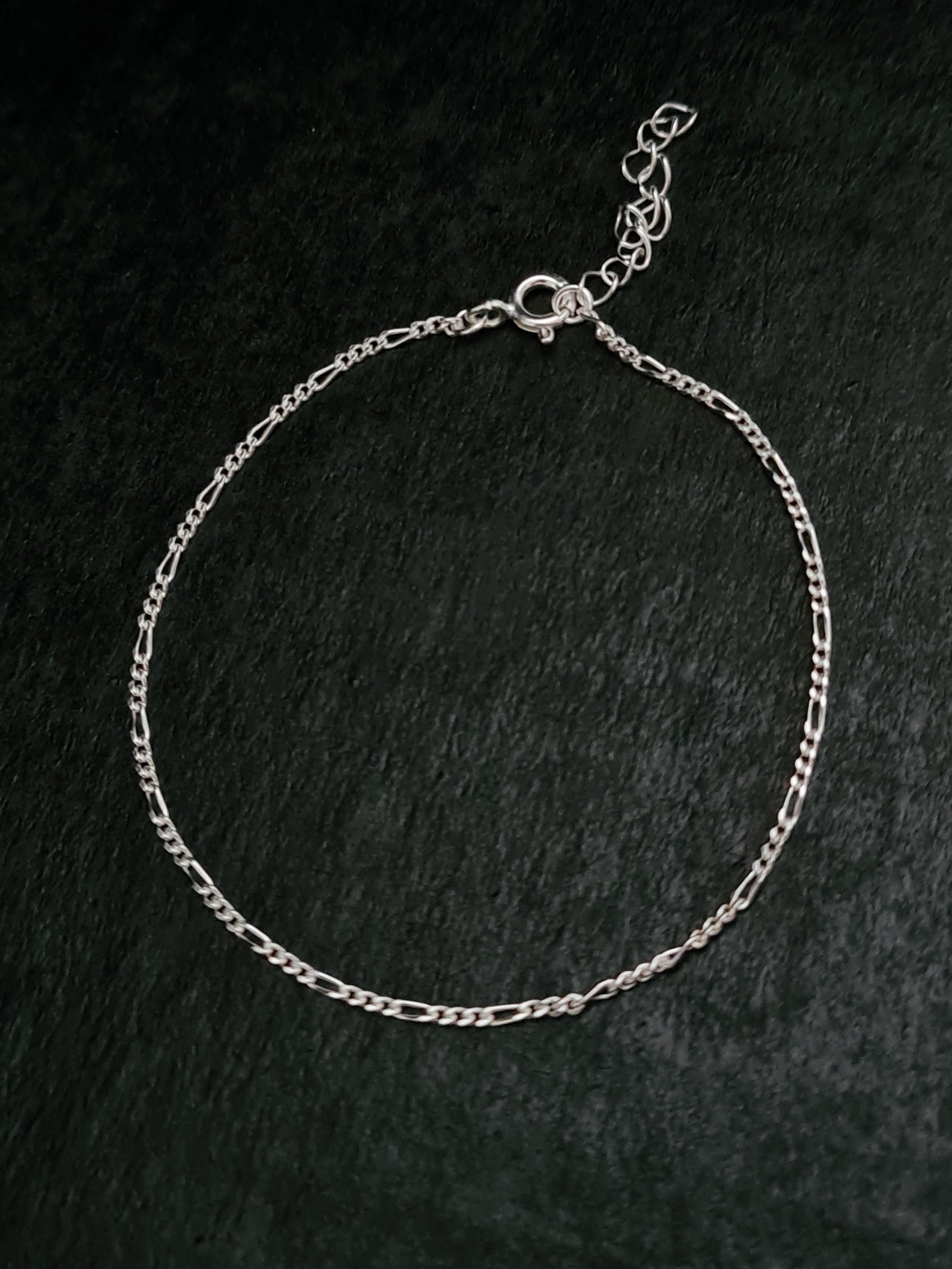 18cm Silver Figaro Bracelet