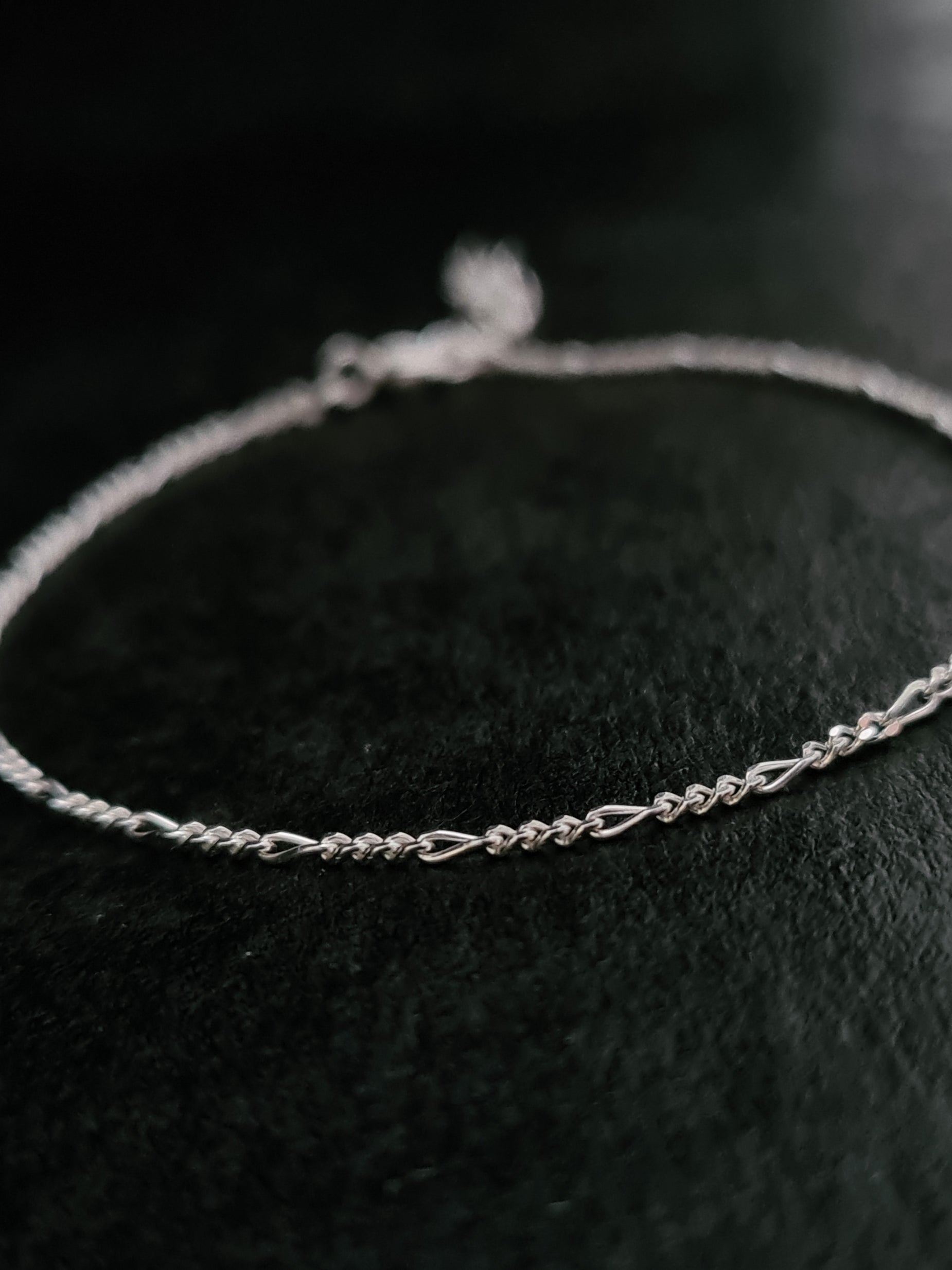 18cm Silver Figaro Bracelet