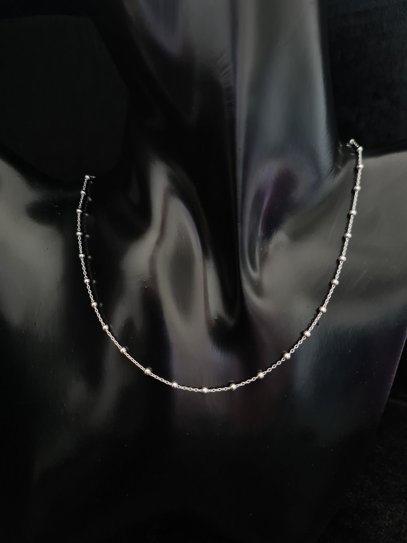 Silver Extension Satellite Necklace