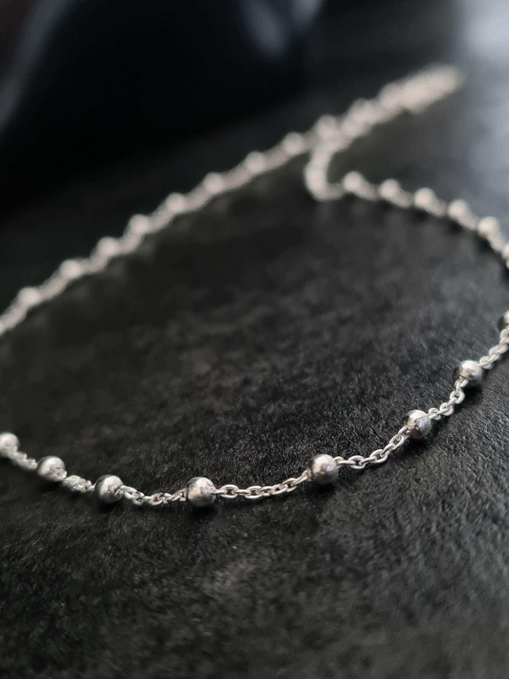 45cm Silver Extension Satellite Necklace