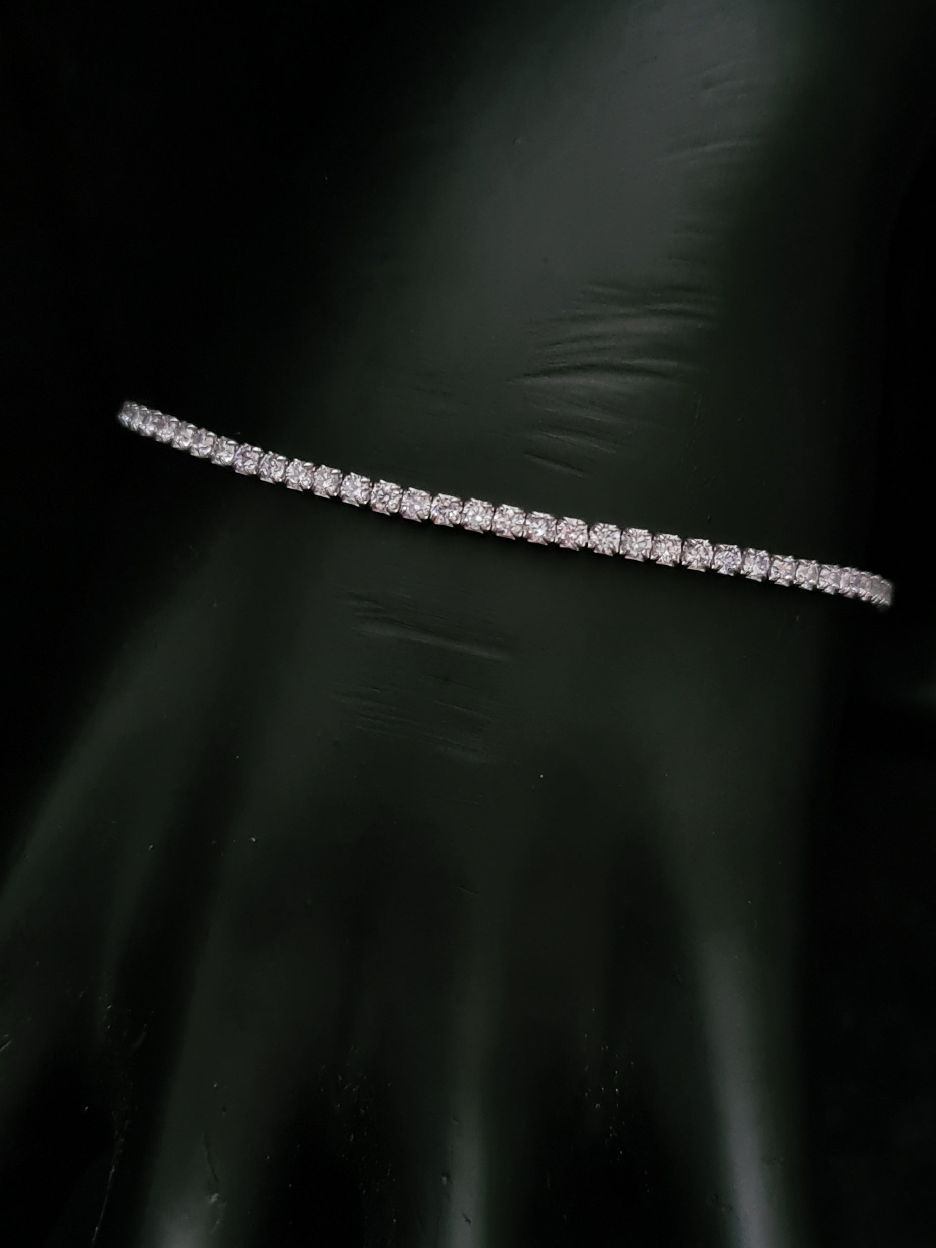 Silver Tennis Bracelet with 2mm Cubic Zirconia