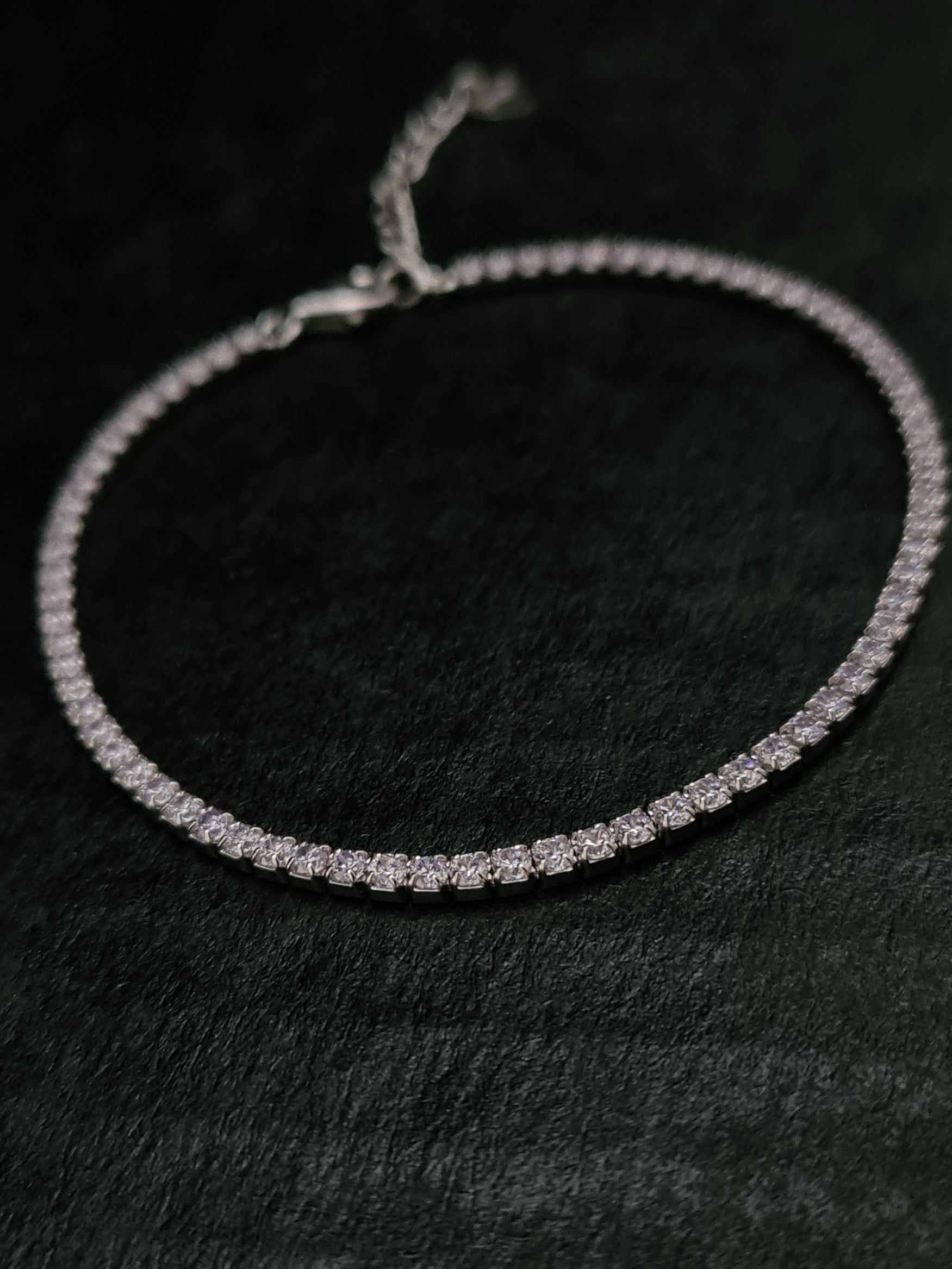 Silver Tennis Bracelet with 2mm Cubic Zirconia