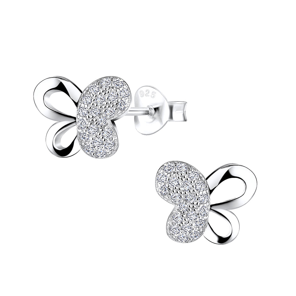 Silver Butterfly Stud Earrings