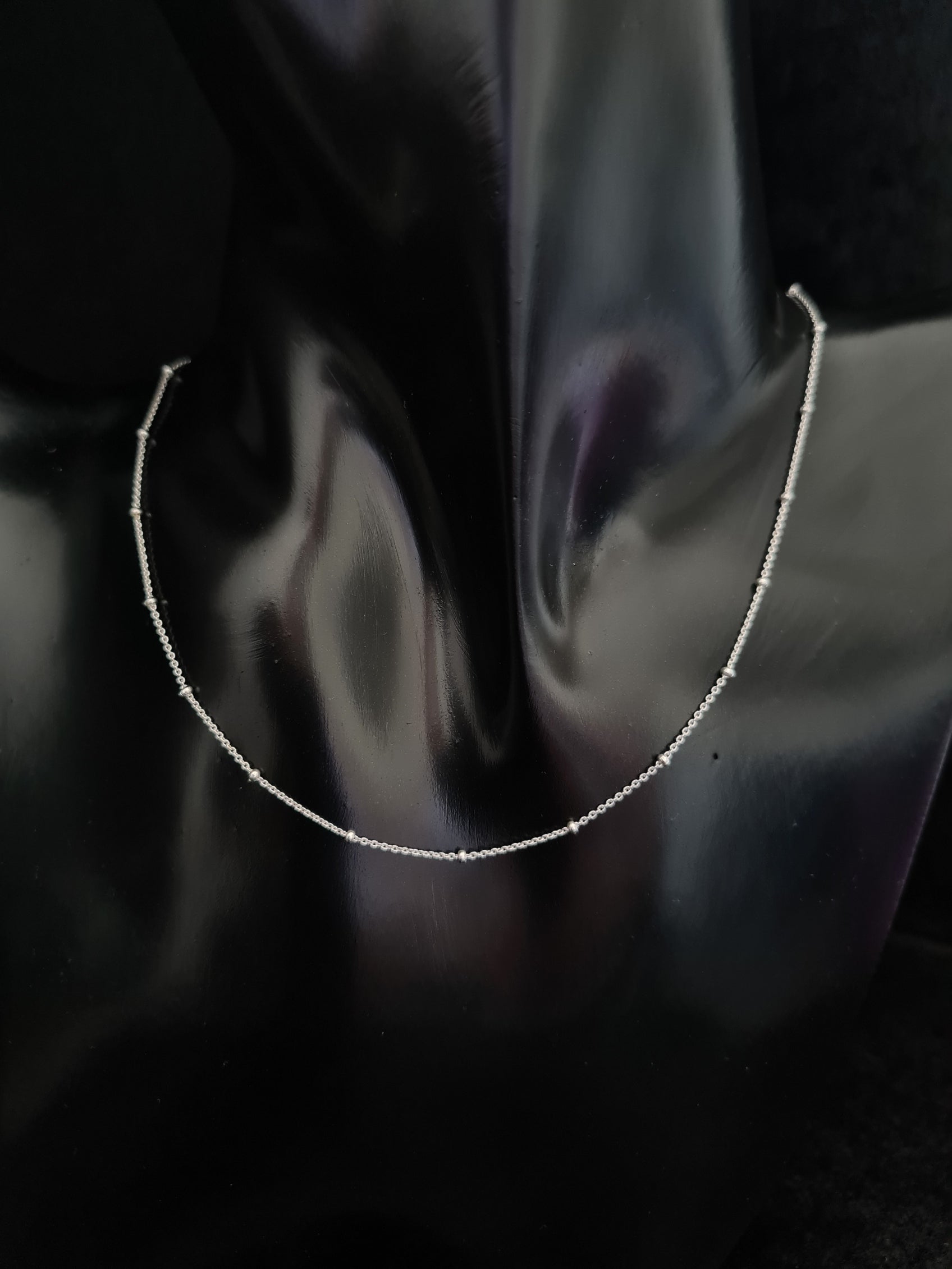 35cm Silver Satellite Choker Necklace With Extension