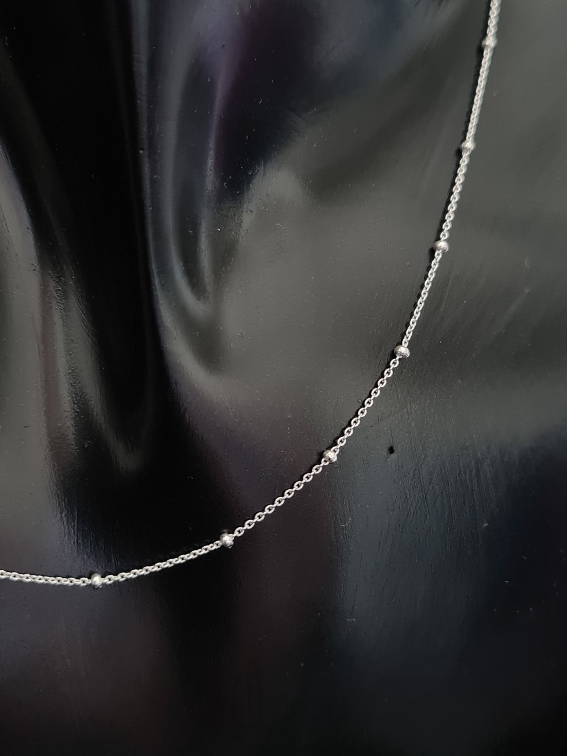 35cm Silver Satellite Choker Necklace With Extension