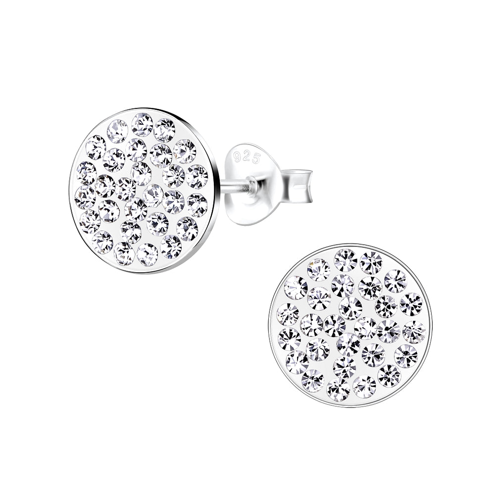 Silver Round Stud Earrings