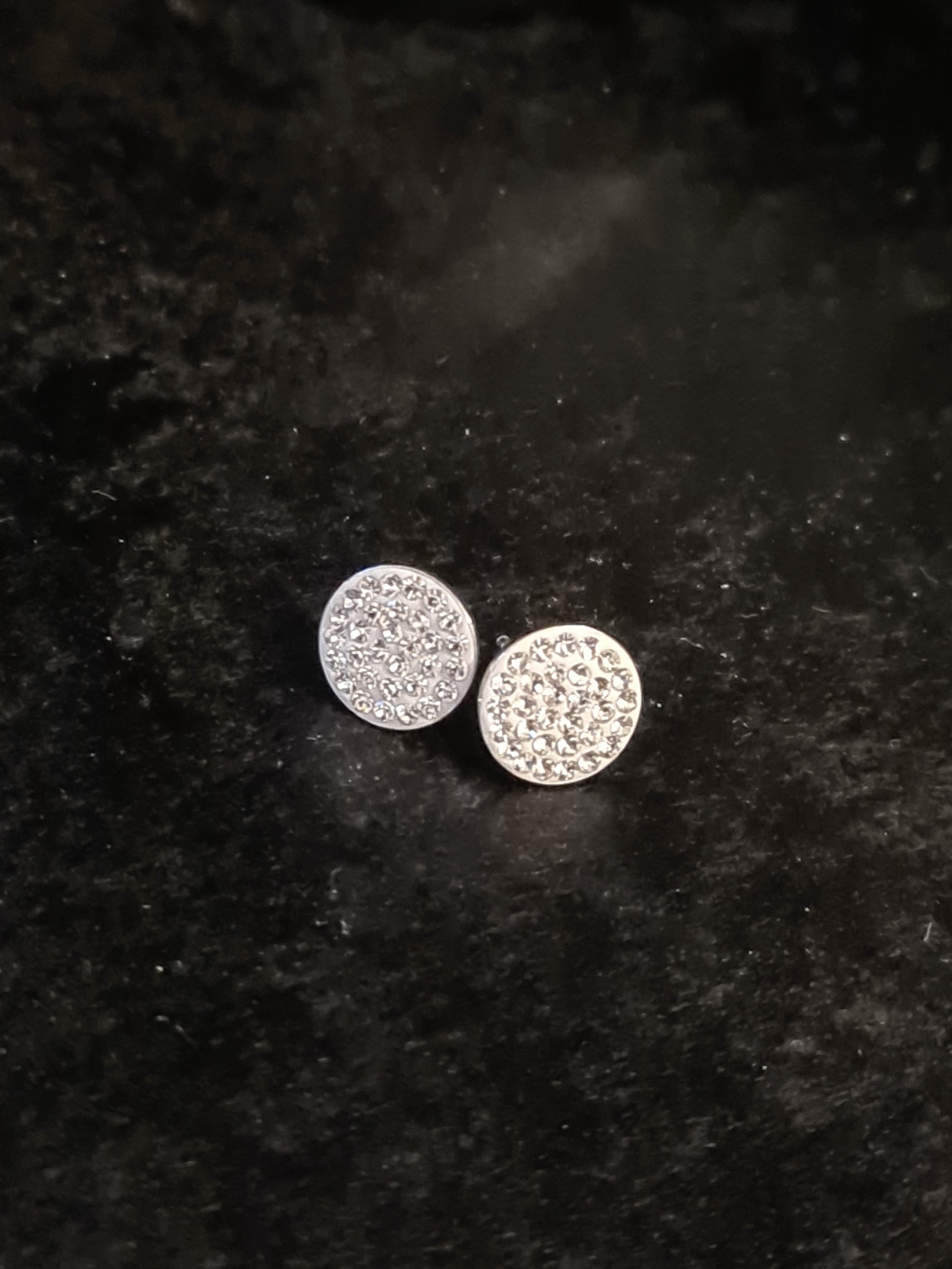 Silver Round Stud Earrings