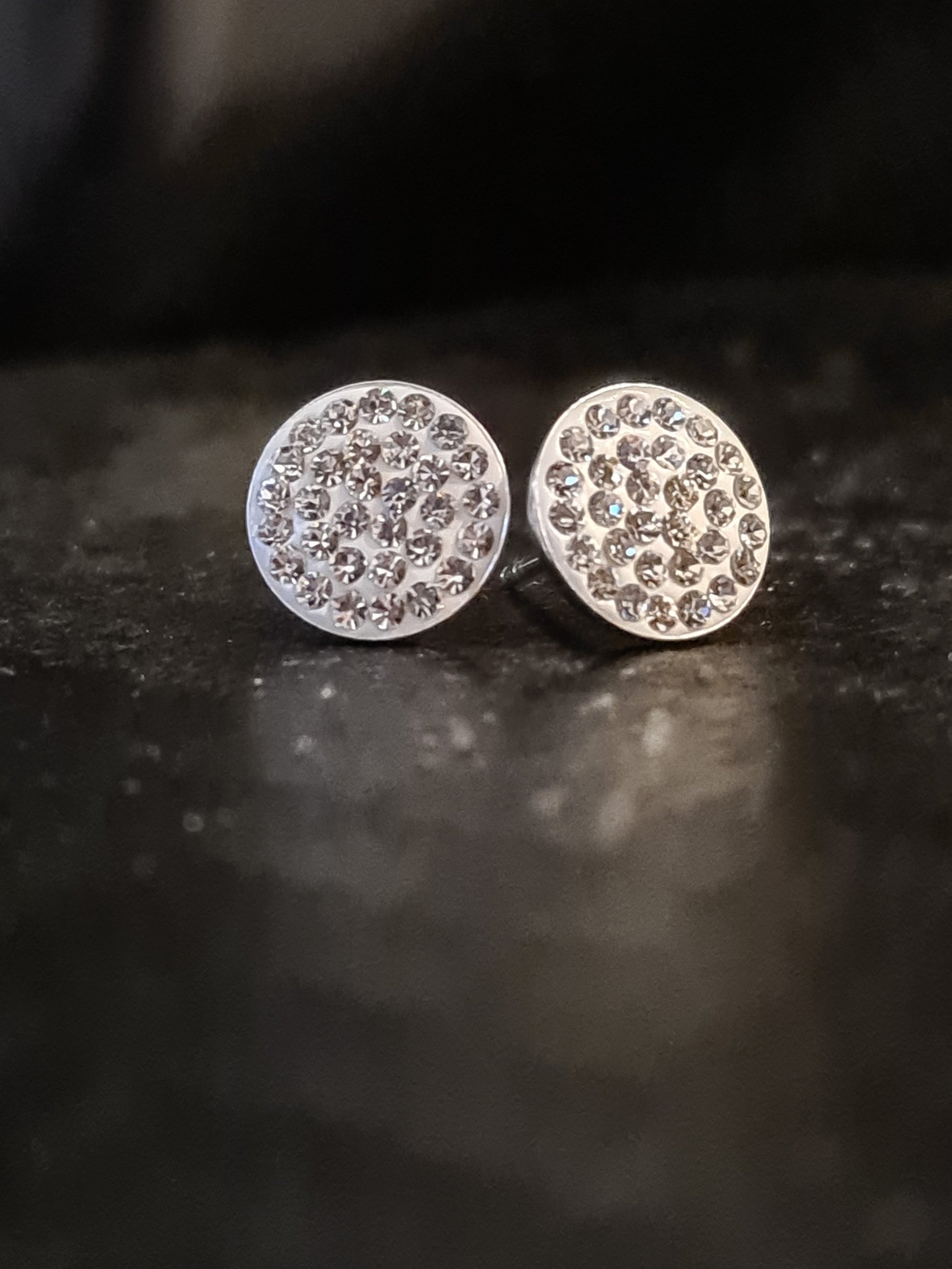 Silver Round Stud Earrings