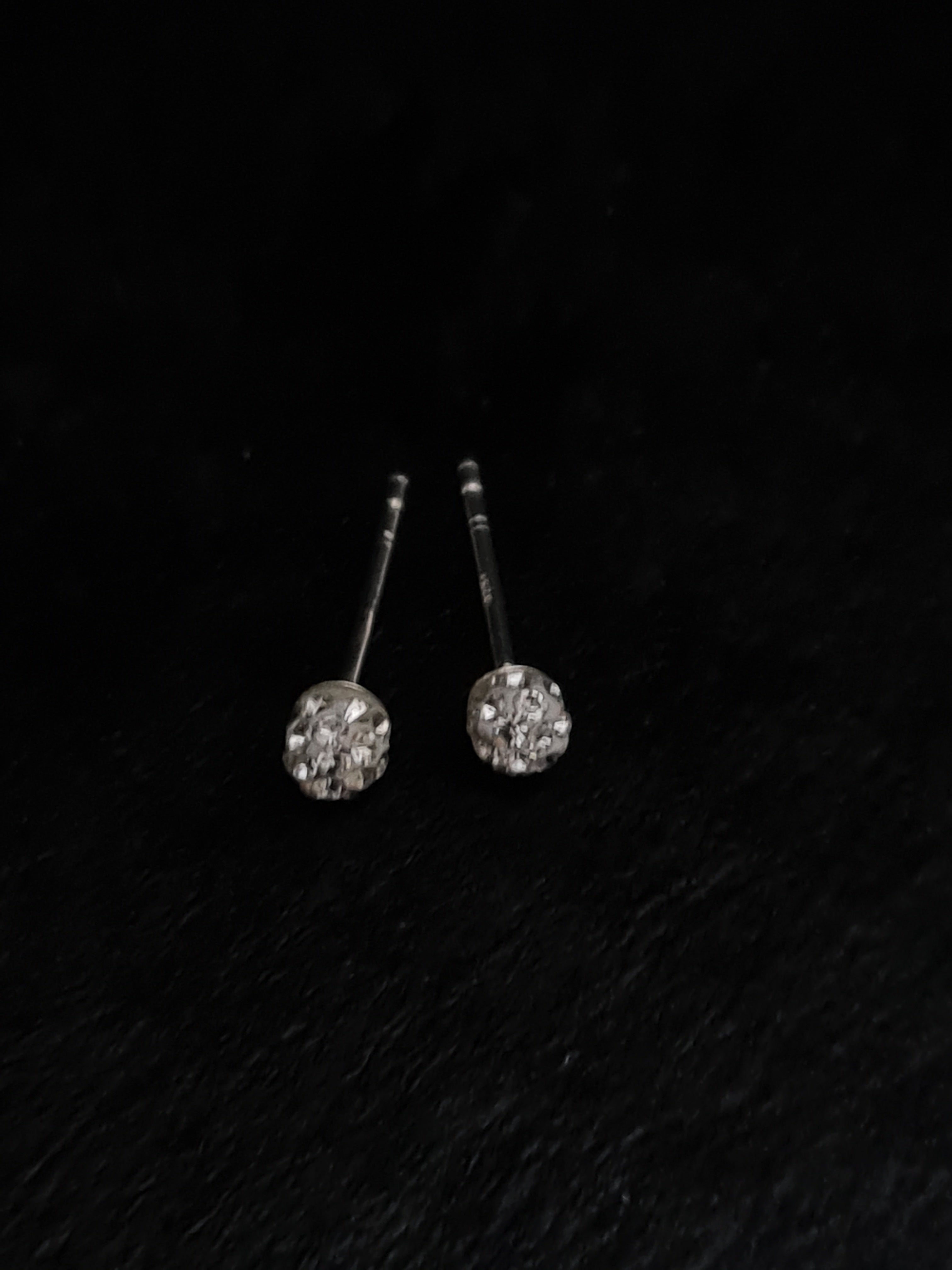  Silver Crystal Ball Stud Earrings