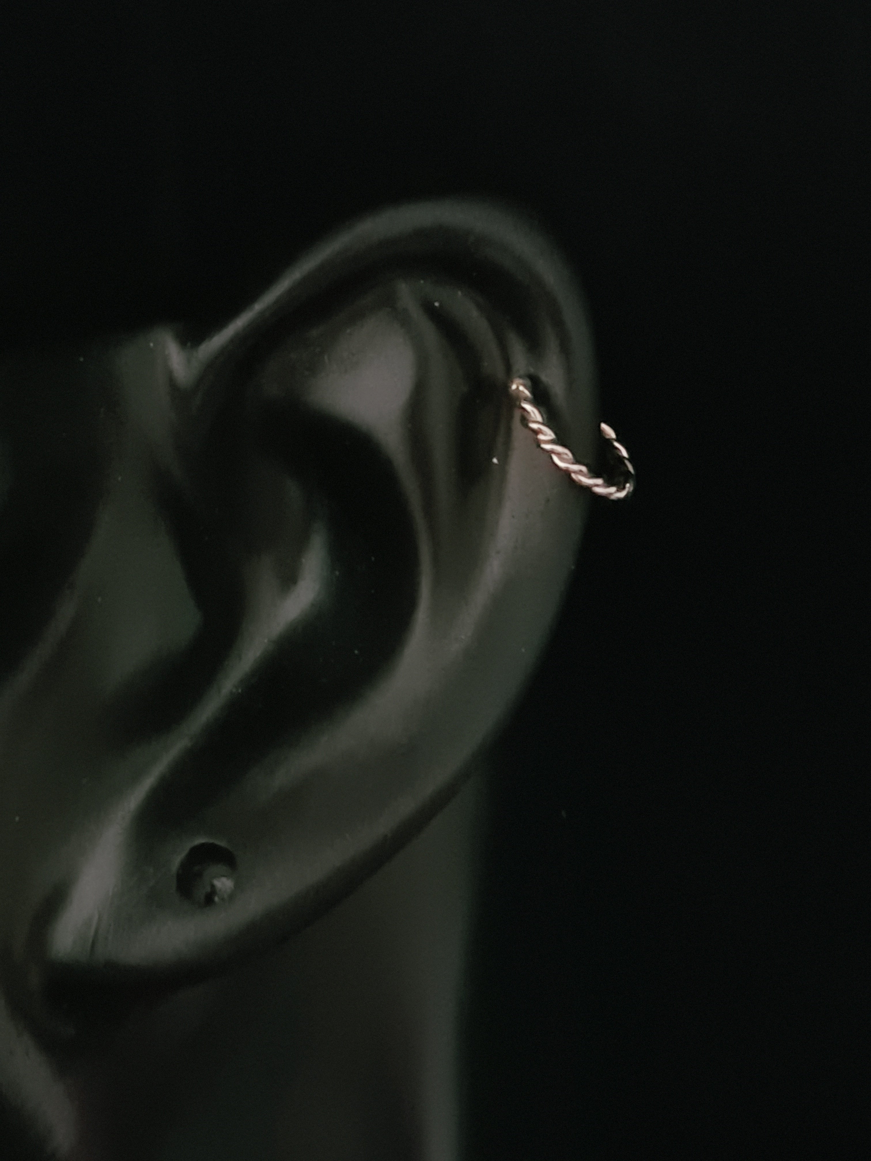 Silver Twisted Ear Cuff