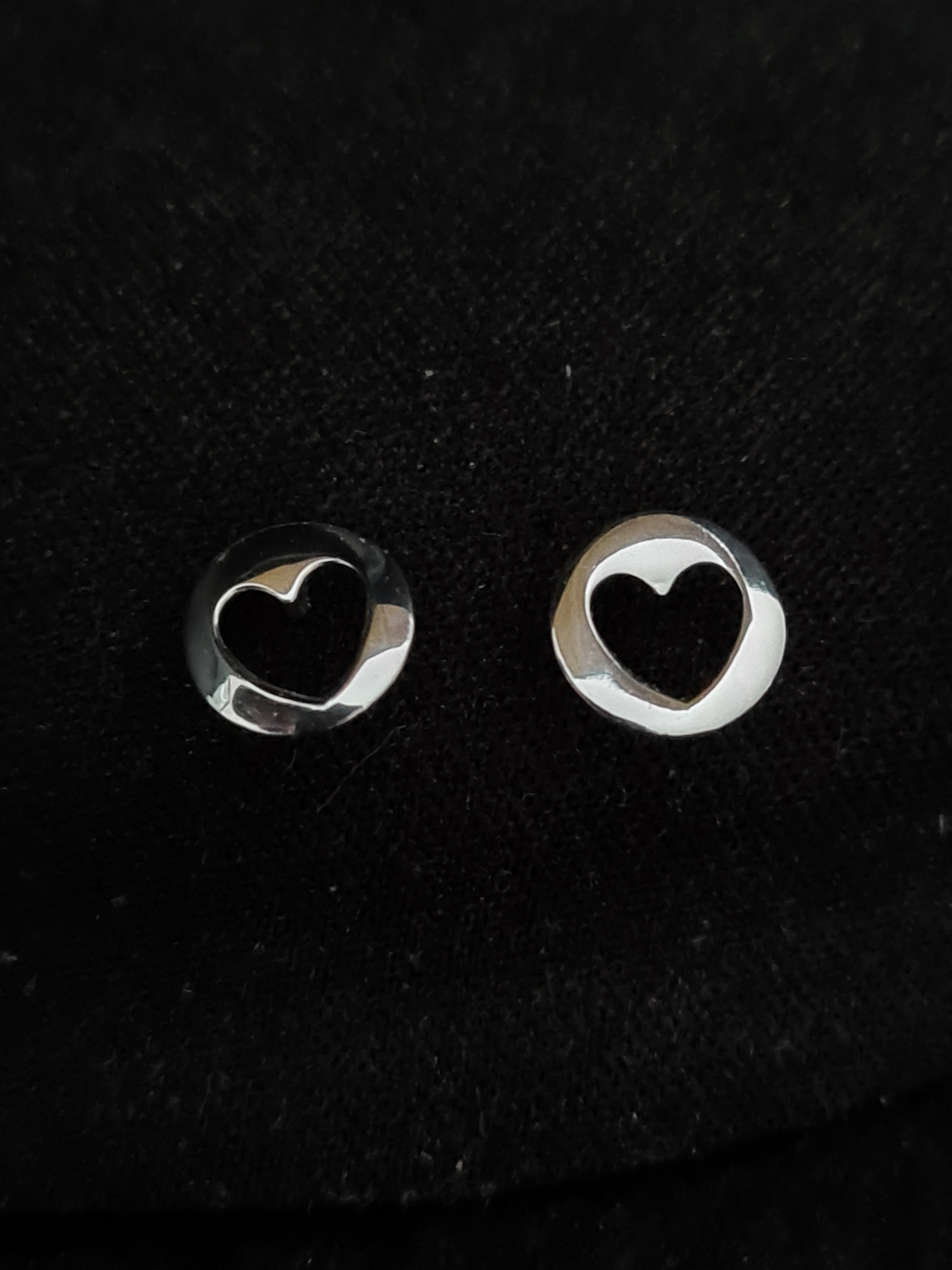 Silver Heart Stud Earrings