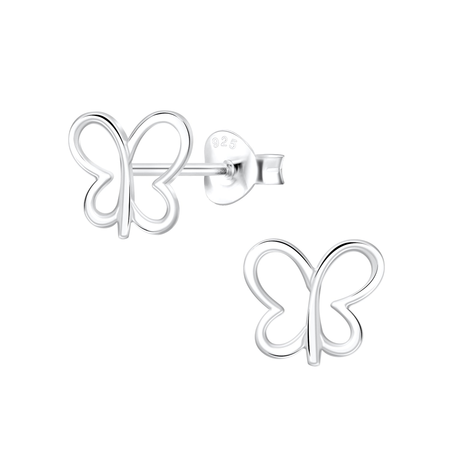 Silver Butterfly Stud Earrings