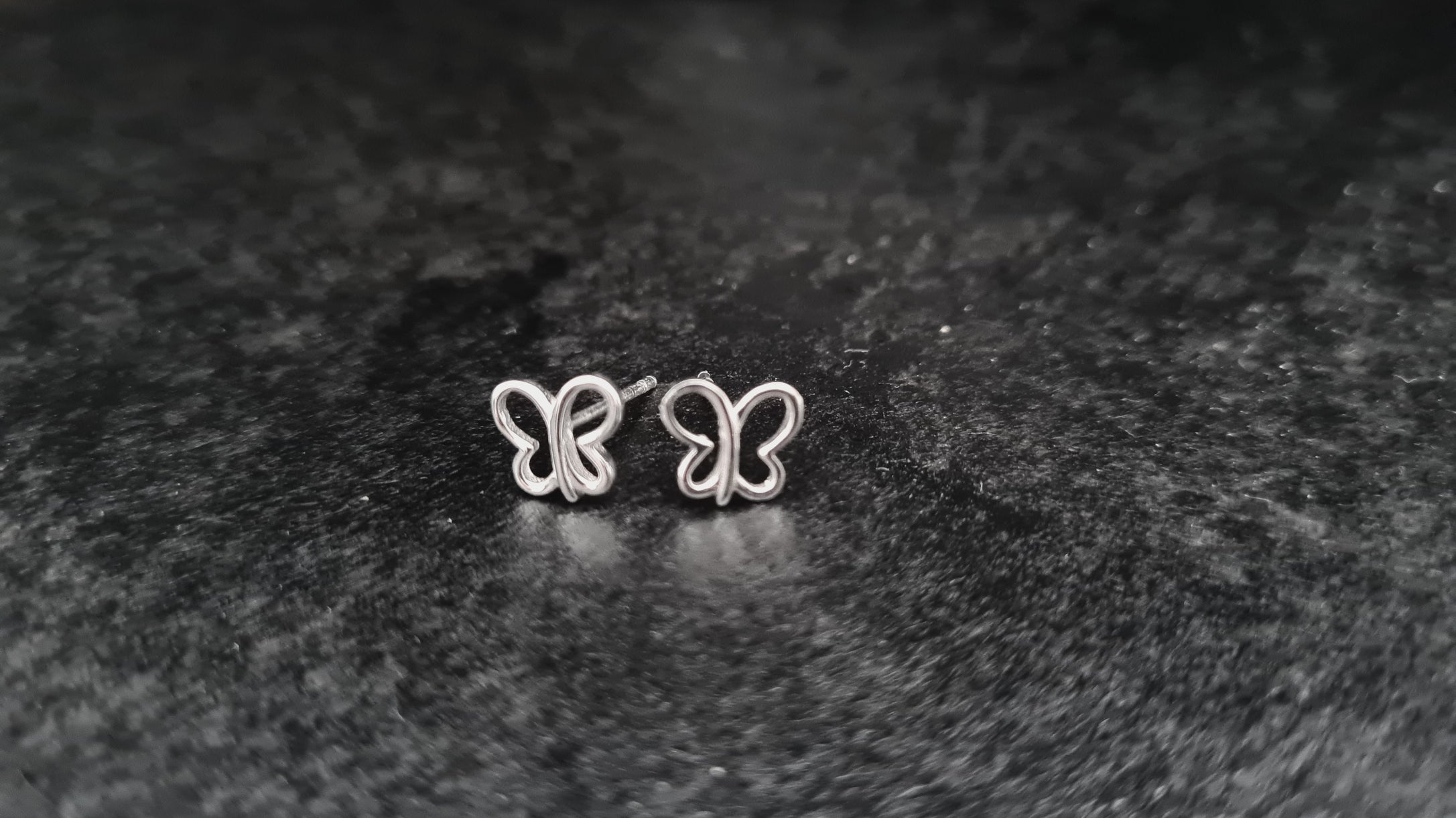 Silver Butterfly Stud Earrings