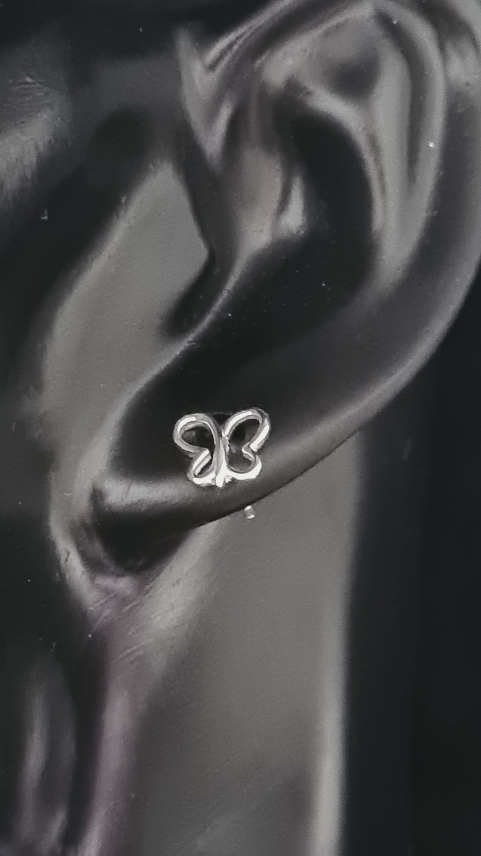 Silver Butterfly Stud Earrings