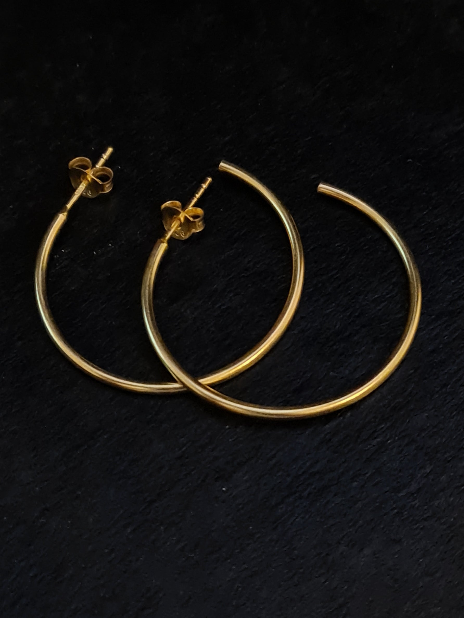 Silver Half Hoop Stud Earrings