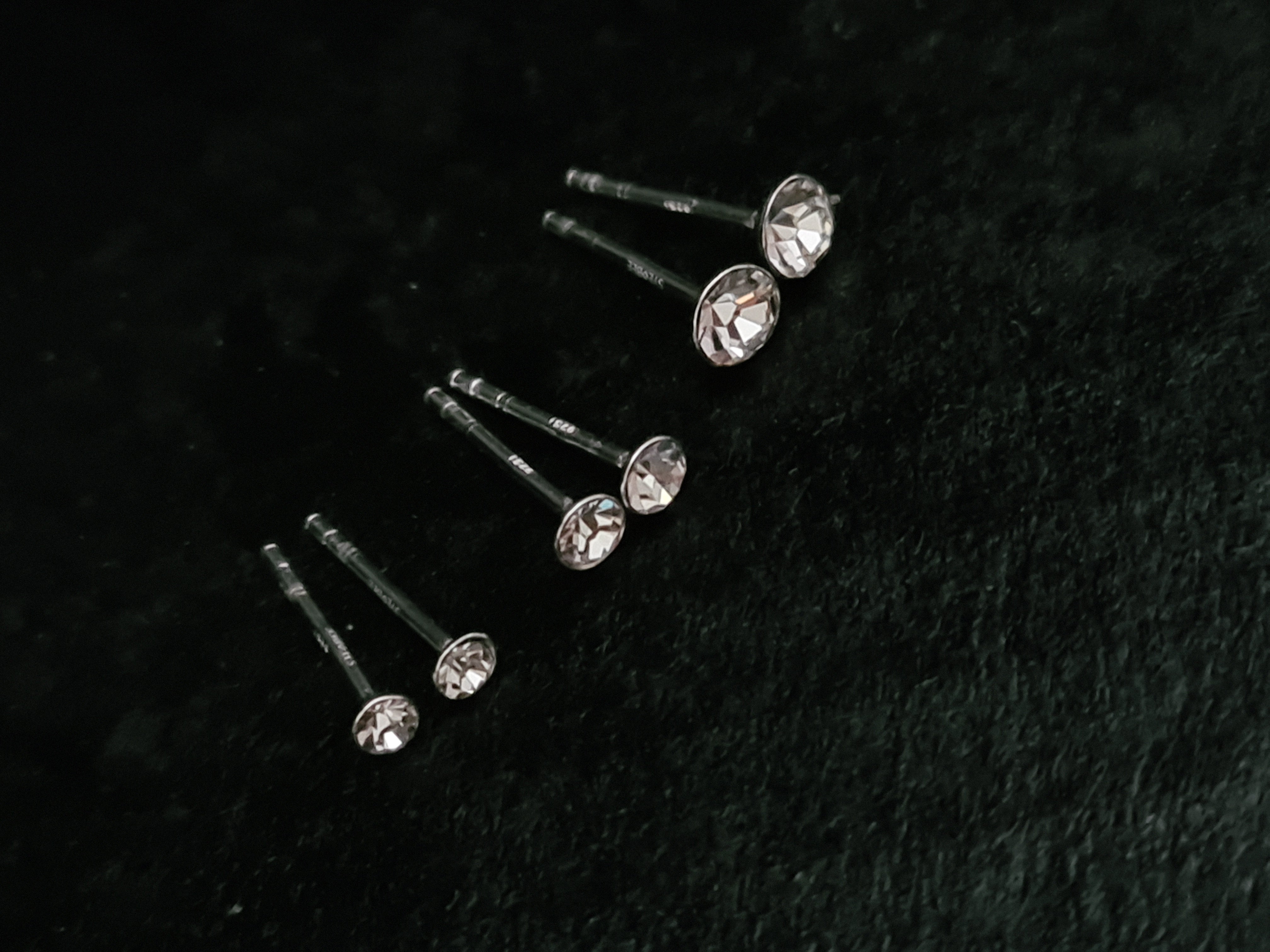 Silver Basic Stud Earrings Set 3pairs