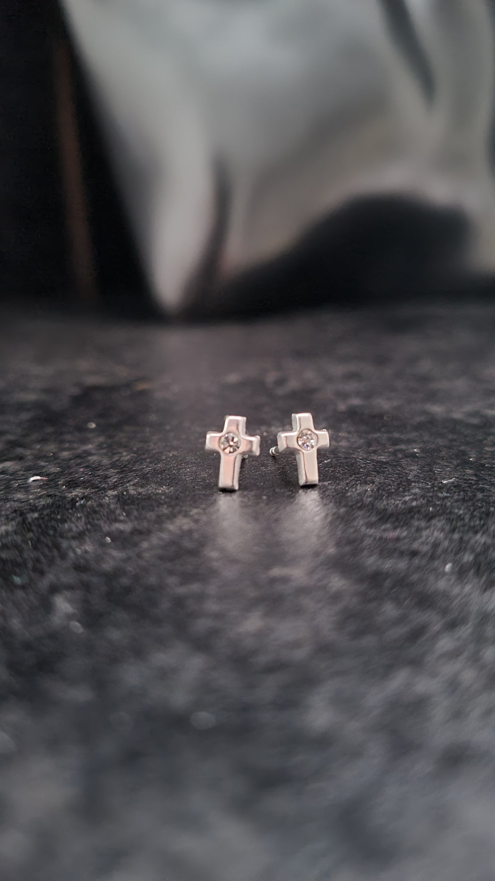 Silver Cross Stud Earrings