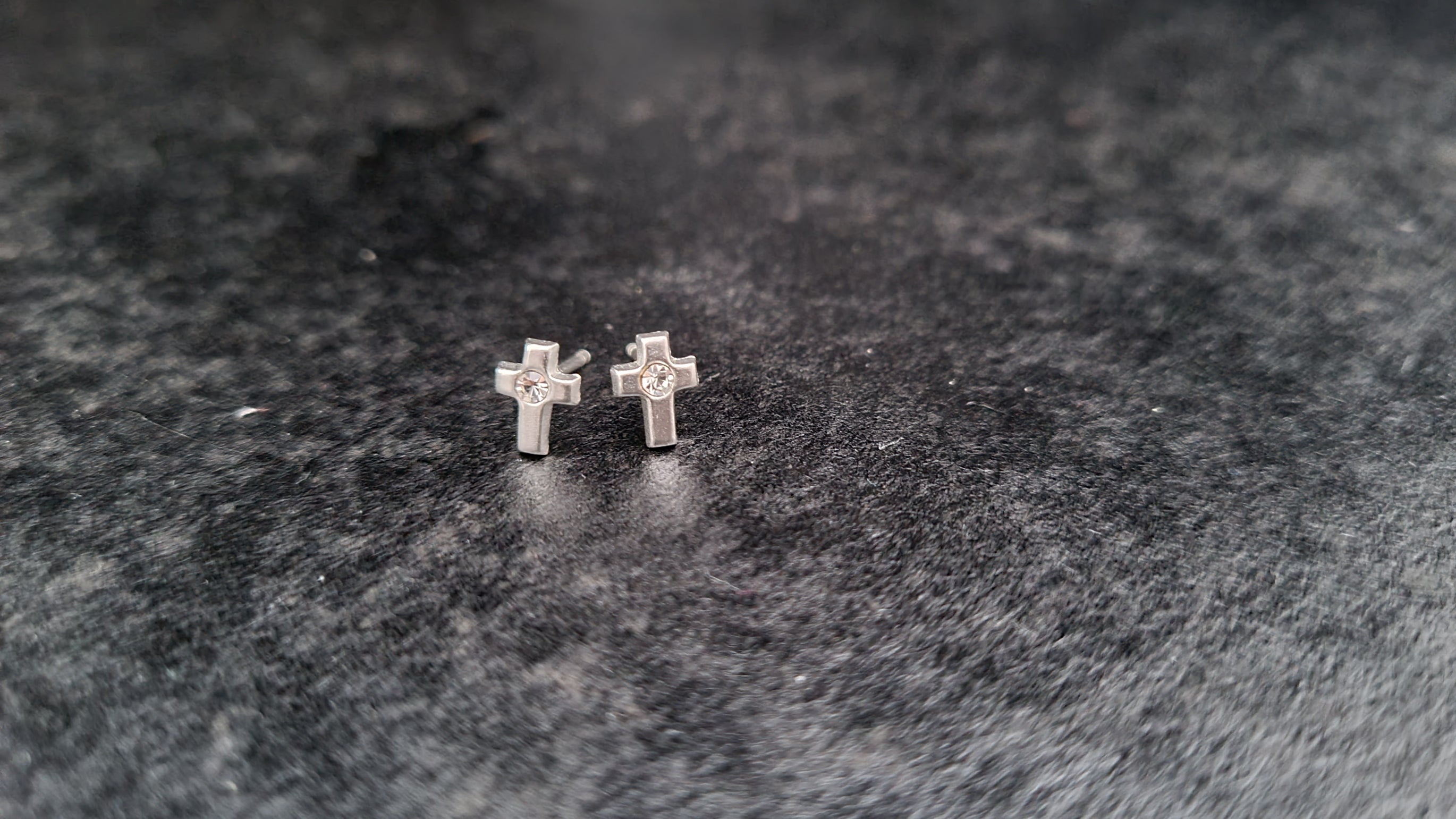 Silver Cross Stud Earrings