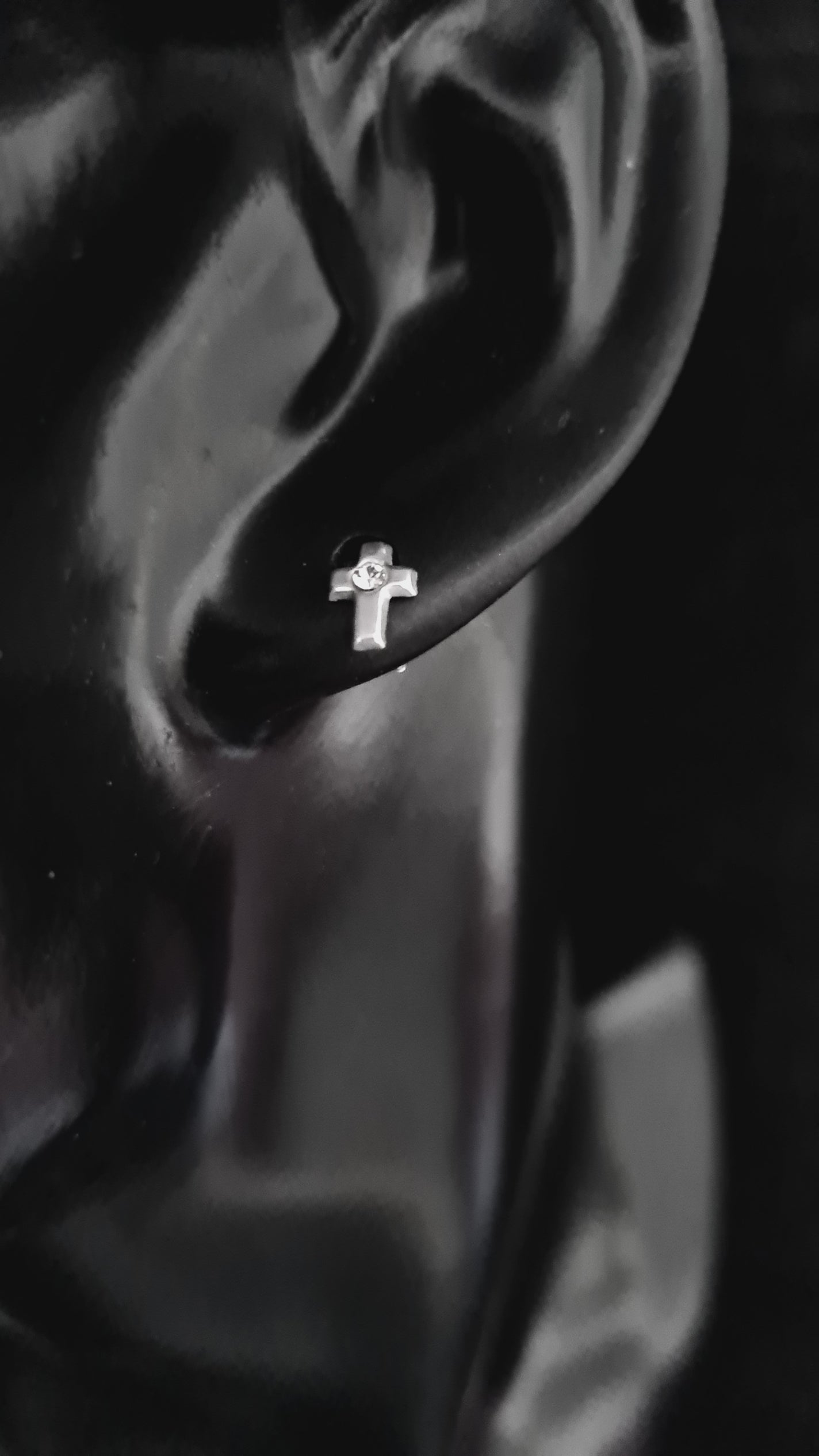 Silver Cross Stud Earrings