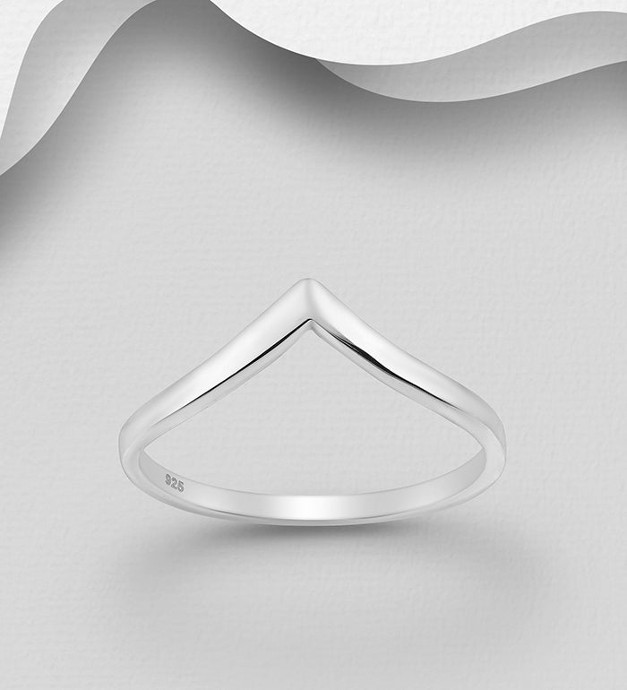 925 Sterling Silver Chevron Ring