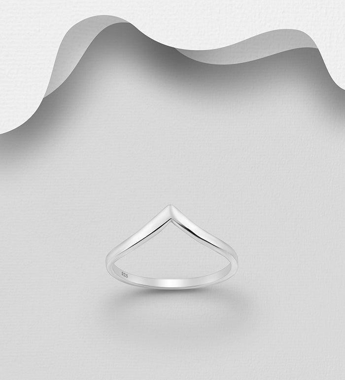 925 Sterling Silver Chevron Ring