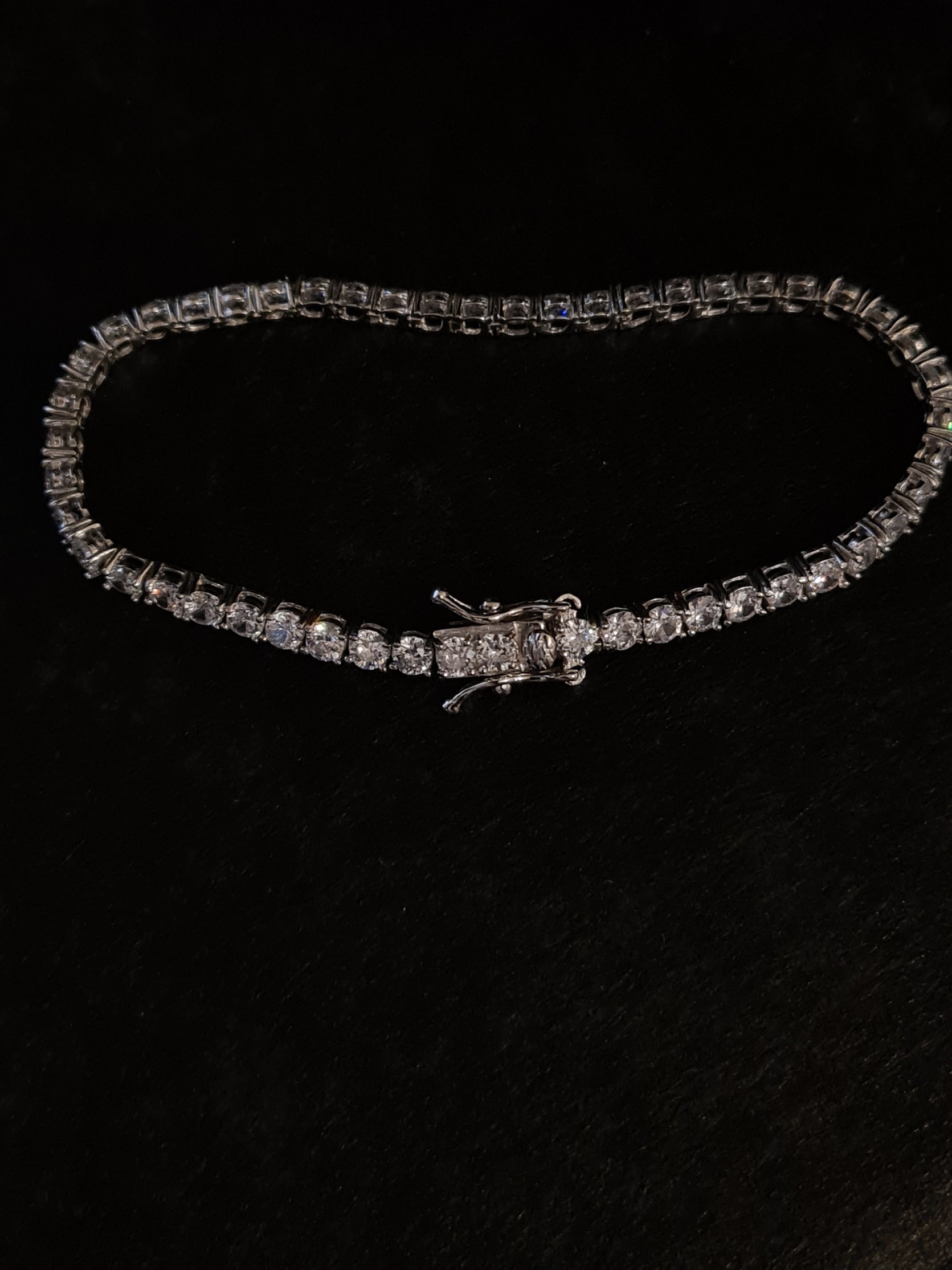 Tennis Bracelet 17 cm with Cubic Zirconia mm 3 White in 925 SILVER Galvanic Rhodium