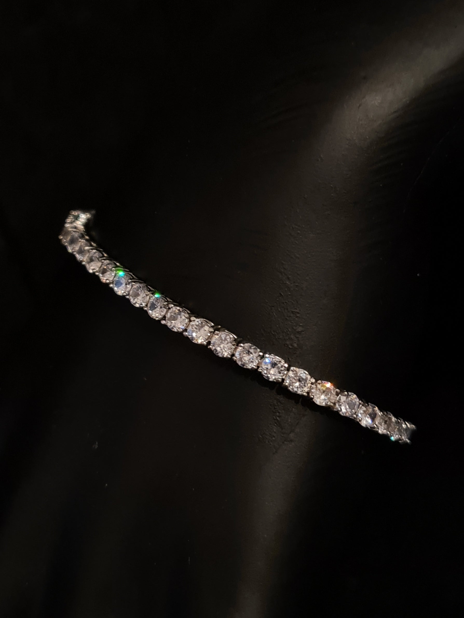 Tennis Bracelet 17 cm with Cubic Zirconia mm 3 White in 925 SILVER Galvanic Rhodium