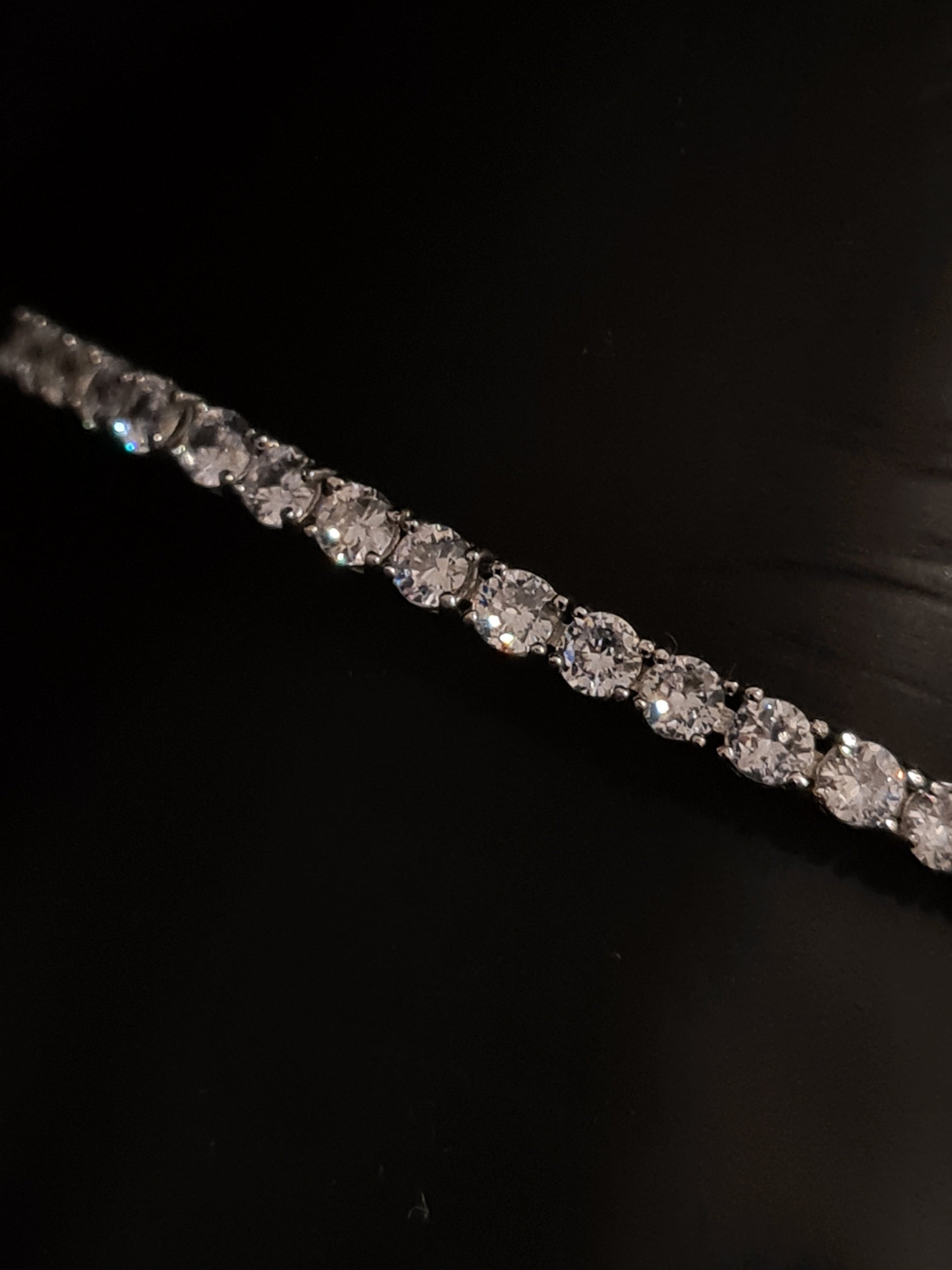 Tennis Bracelet 17 cm with Cubic Zirconia mm 3 White in 925 SILVER Galvanic Rhodium