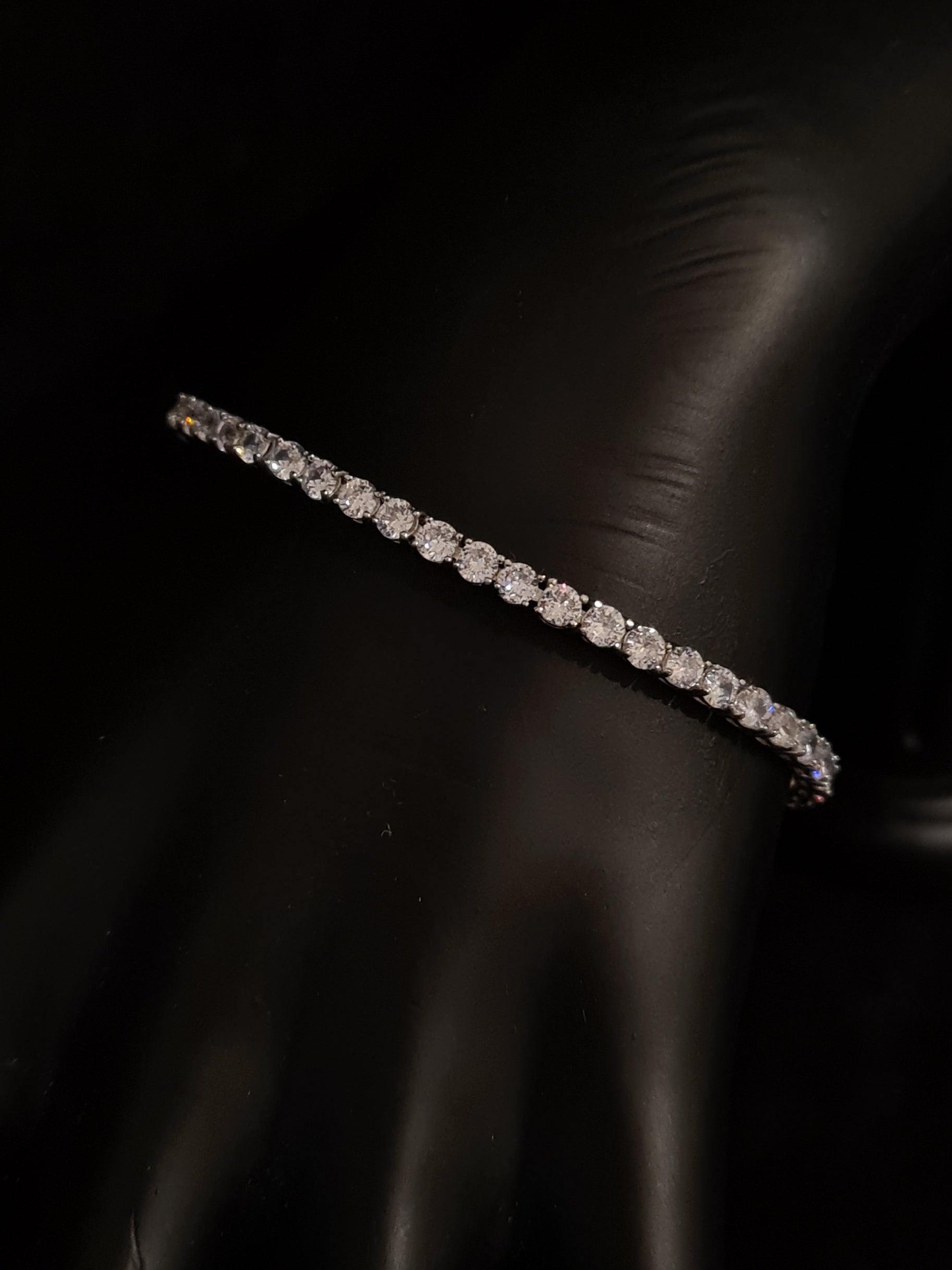 Tennis Bracelet 17 cm with Cubic Zirconia mm 3 White in 925 SILVER Galvanic Rhodium