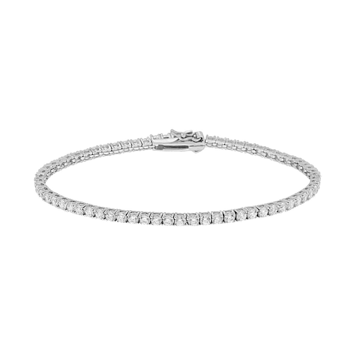 Tennis Bracelet Griffe 18cm with White Cubic Zirconia 2mm