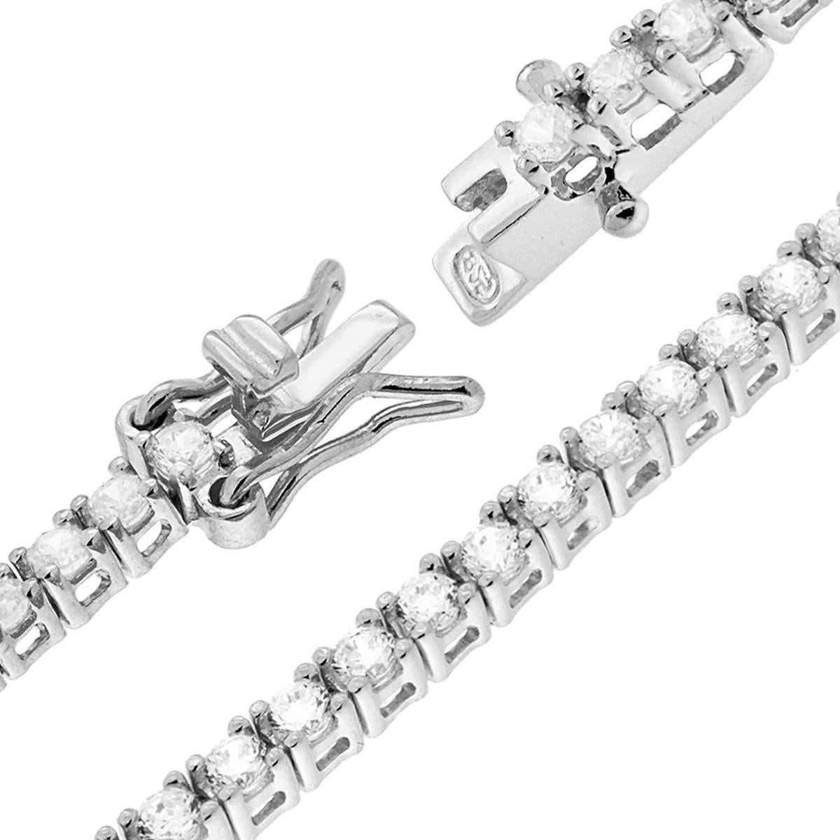 Tennis Bracelet Griffe 18cm with White Cubic Zirconia 2mm