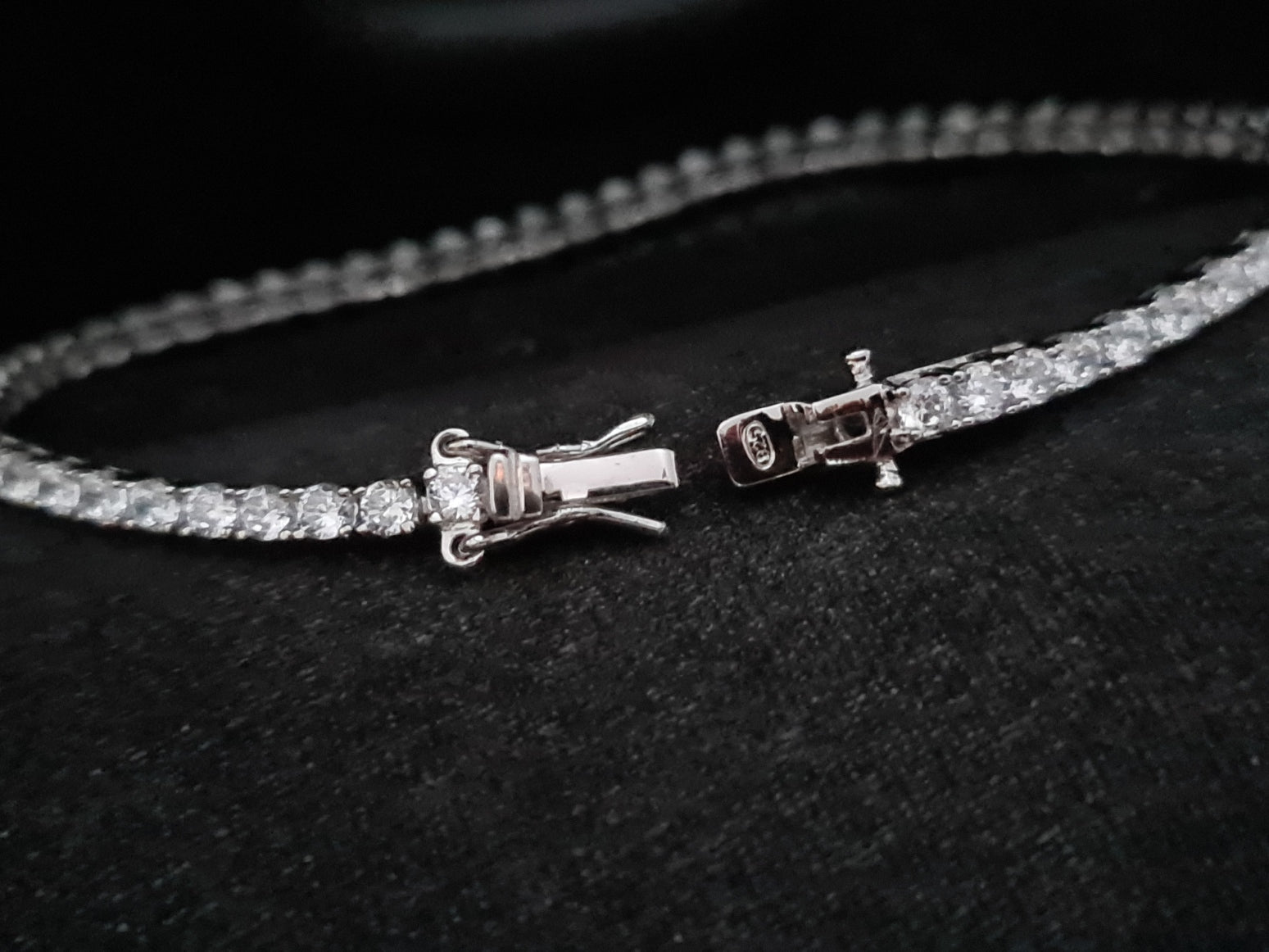 Tennis Bracelet Griffe 18cm with White Cubic Zirconia 2mm