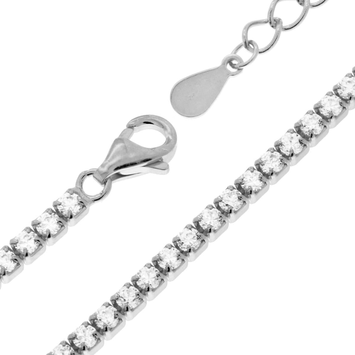 Tennis silver Bracelet with White Zircons in SILVER 925 17cm