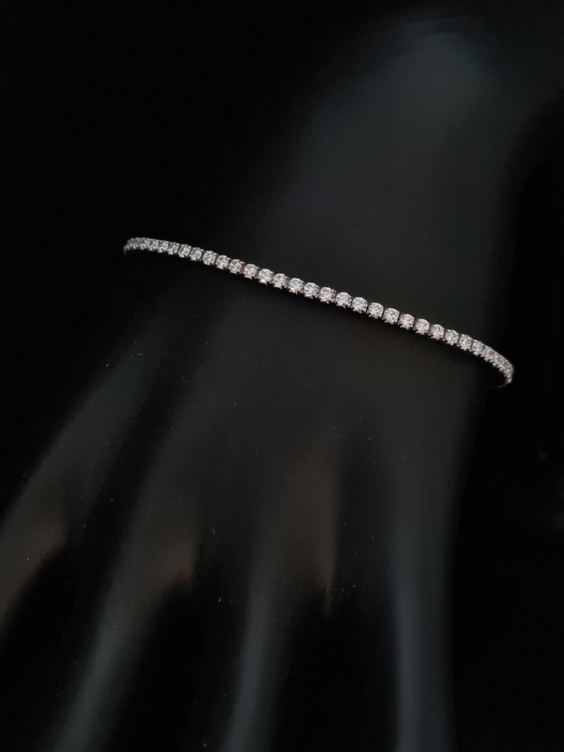 Tennis silver Bracelet with White Zircons in SILVER 925 17cm