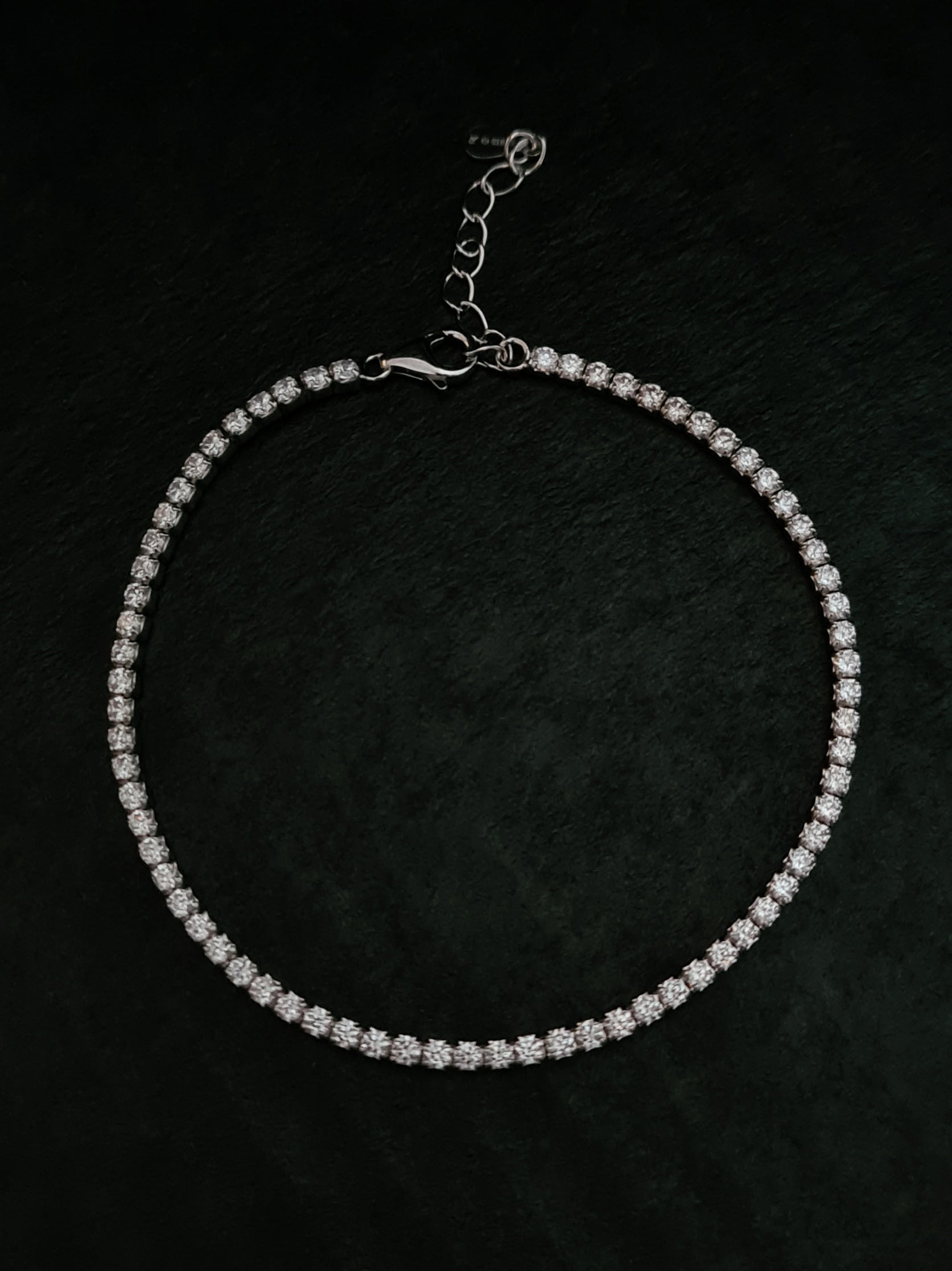 Tennis silver Bracelet with White Zircons in SILVER 925 17cm