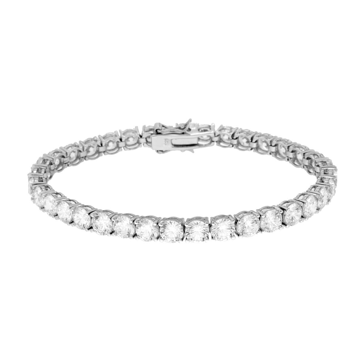 Tennis Bracelet Griffe with White Cubic Zirconia 5mm in SILVER 925 Galvanic Rhodium