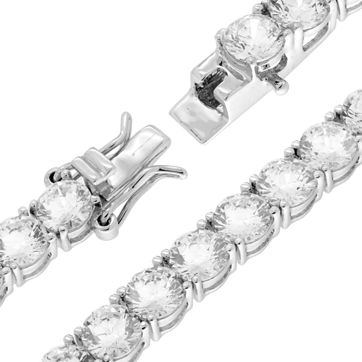 Tennis Bracelet Griffe with White Cubic Zirconia 5mm in SILVER 925 Galvanic Rhodium