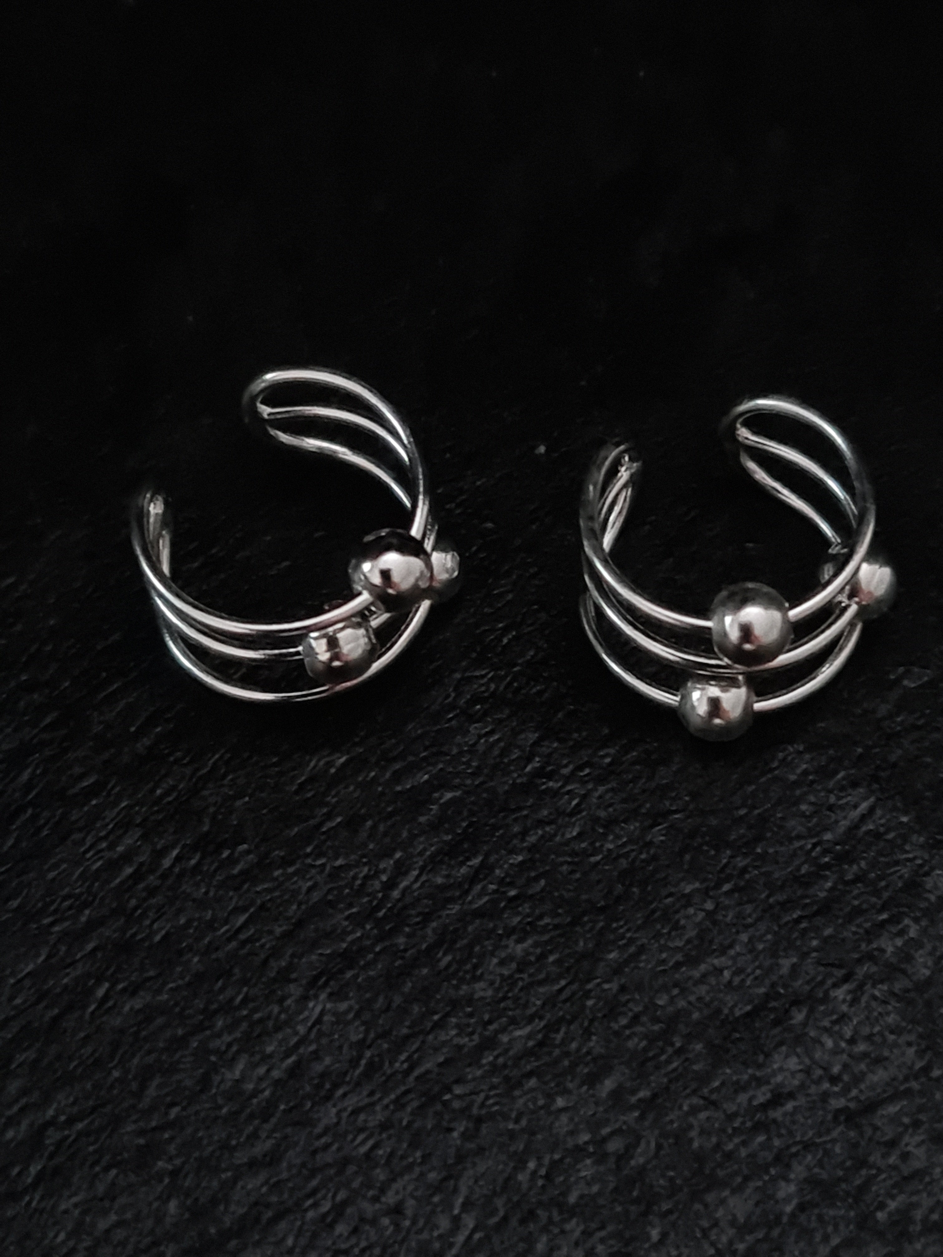 925 Sterling Silver Ball Ear Cuffs