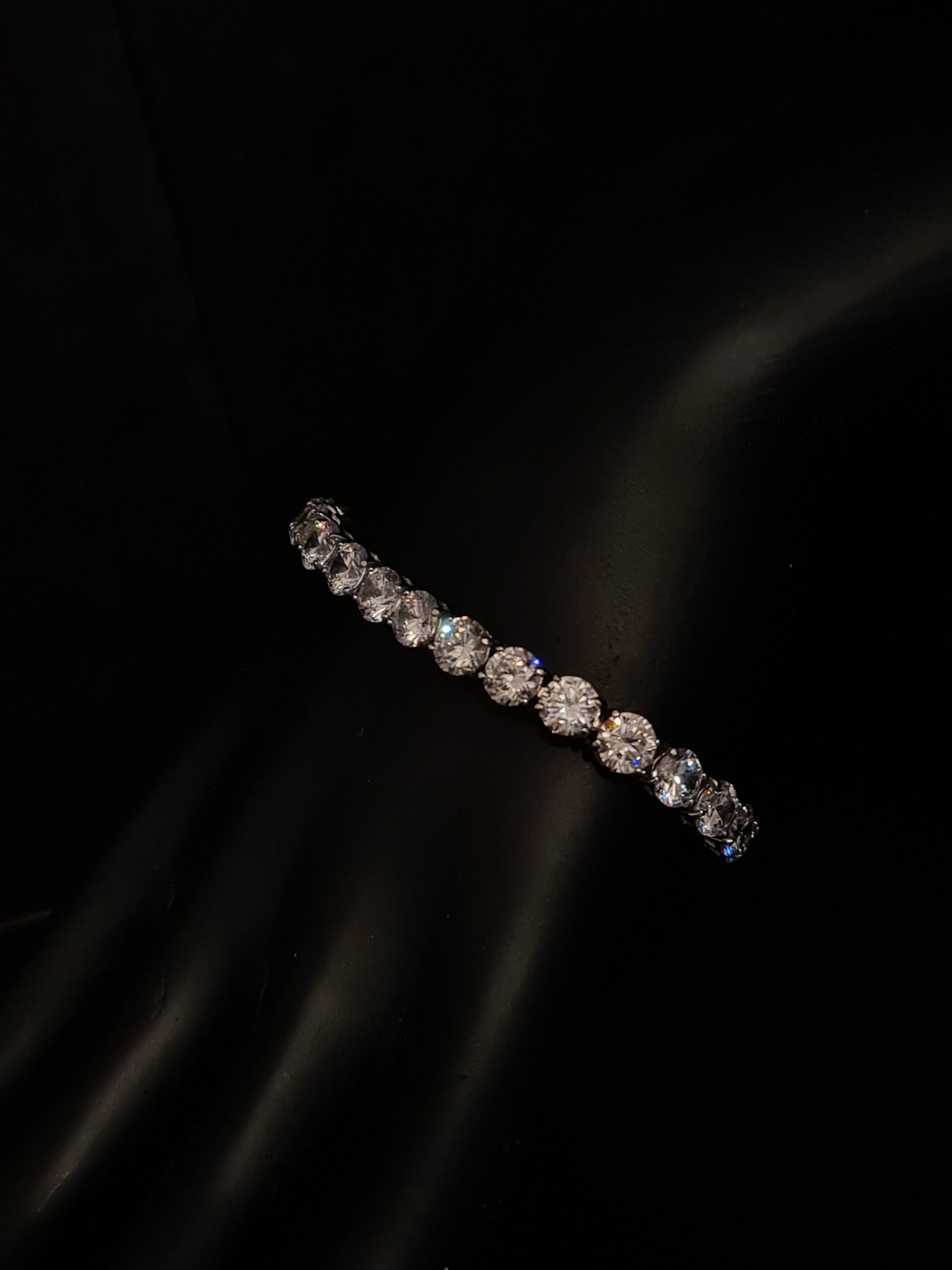 Tennis Bracelet 4 Prongs with 6mm White Cubic Zirconia in 925 SILVER Galvanic Rhodium