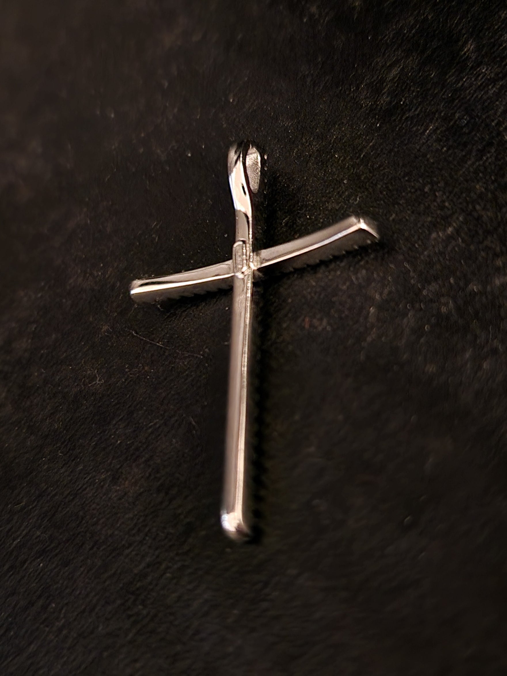 Cross Pendant with White Cubic Zirconia in 925 SILVER Rhodium Galvanic