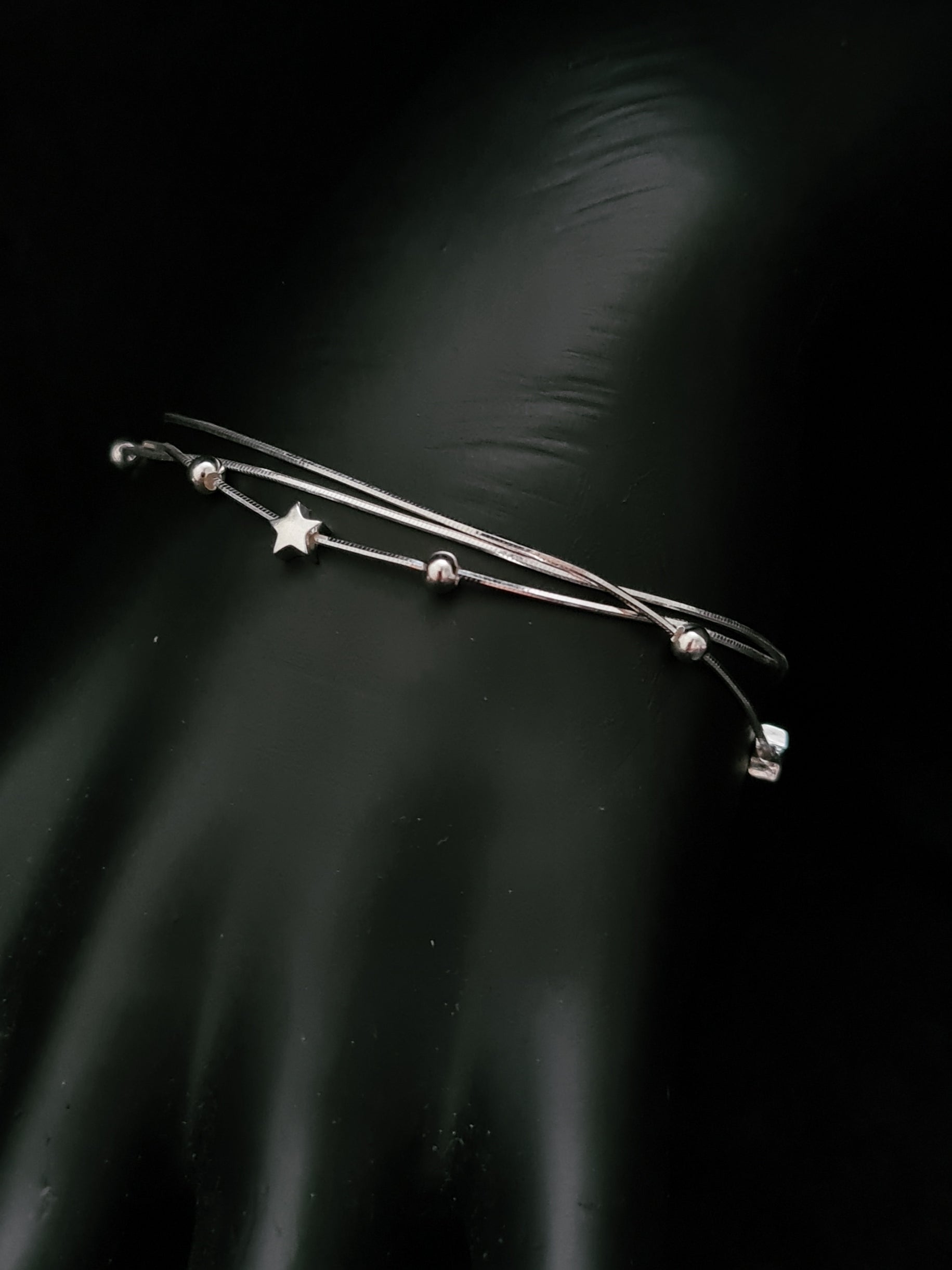 925 Sterling Silver Bracelet with Ball & Star Beads