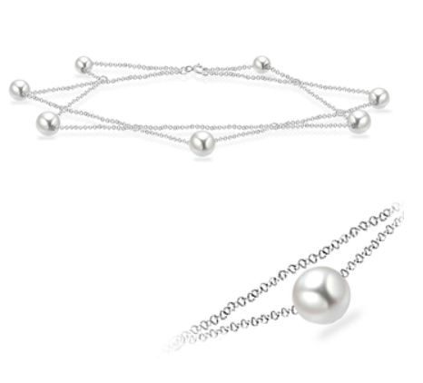 925 SILVER ANKLETS WITH PEARLS