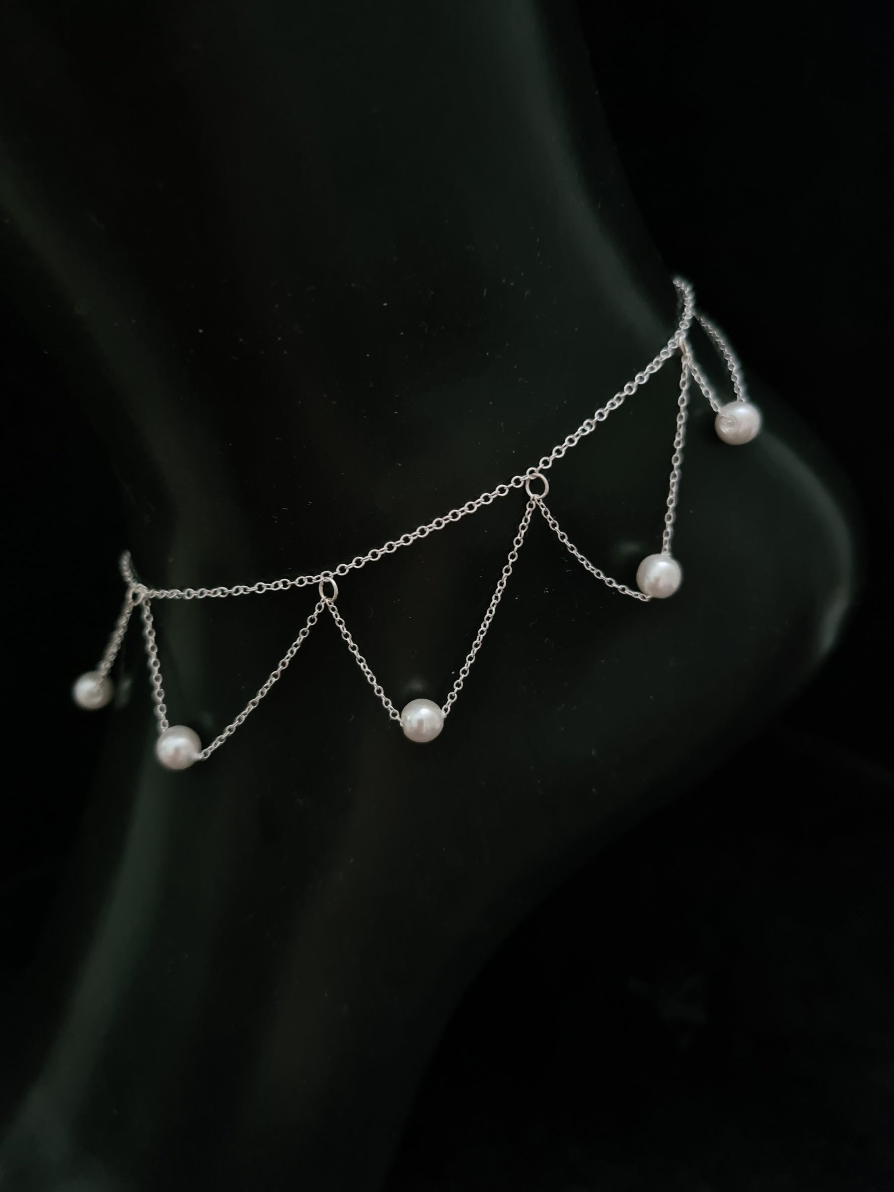 925 SILVER ANKLETS WITH PEARLS