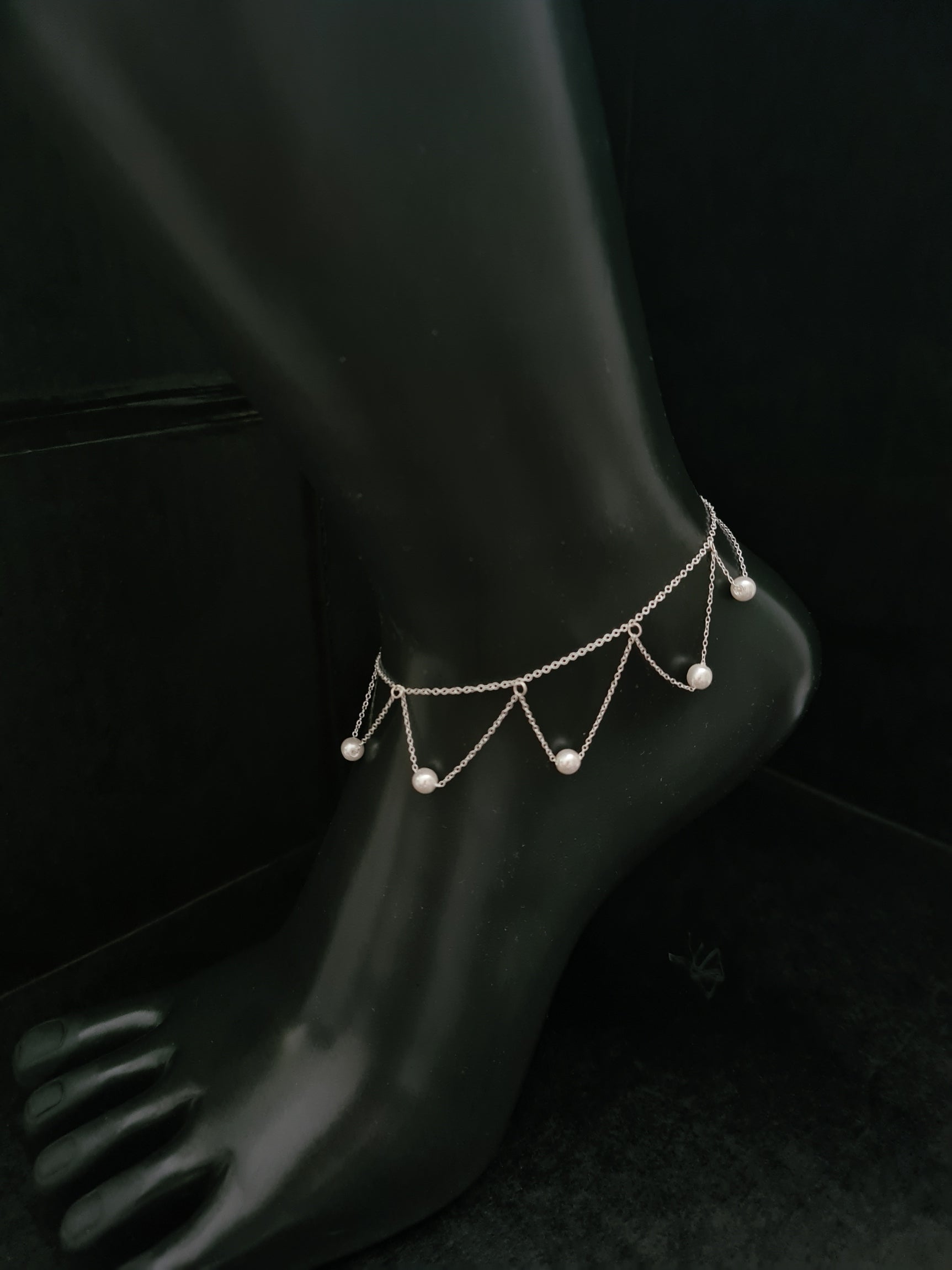 925 SILVER ANKLETS WITH PEARLS