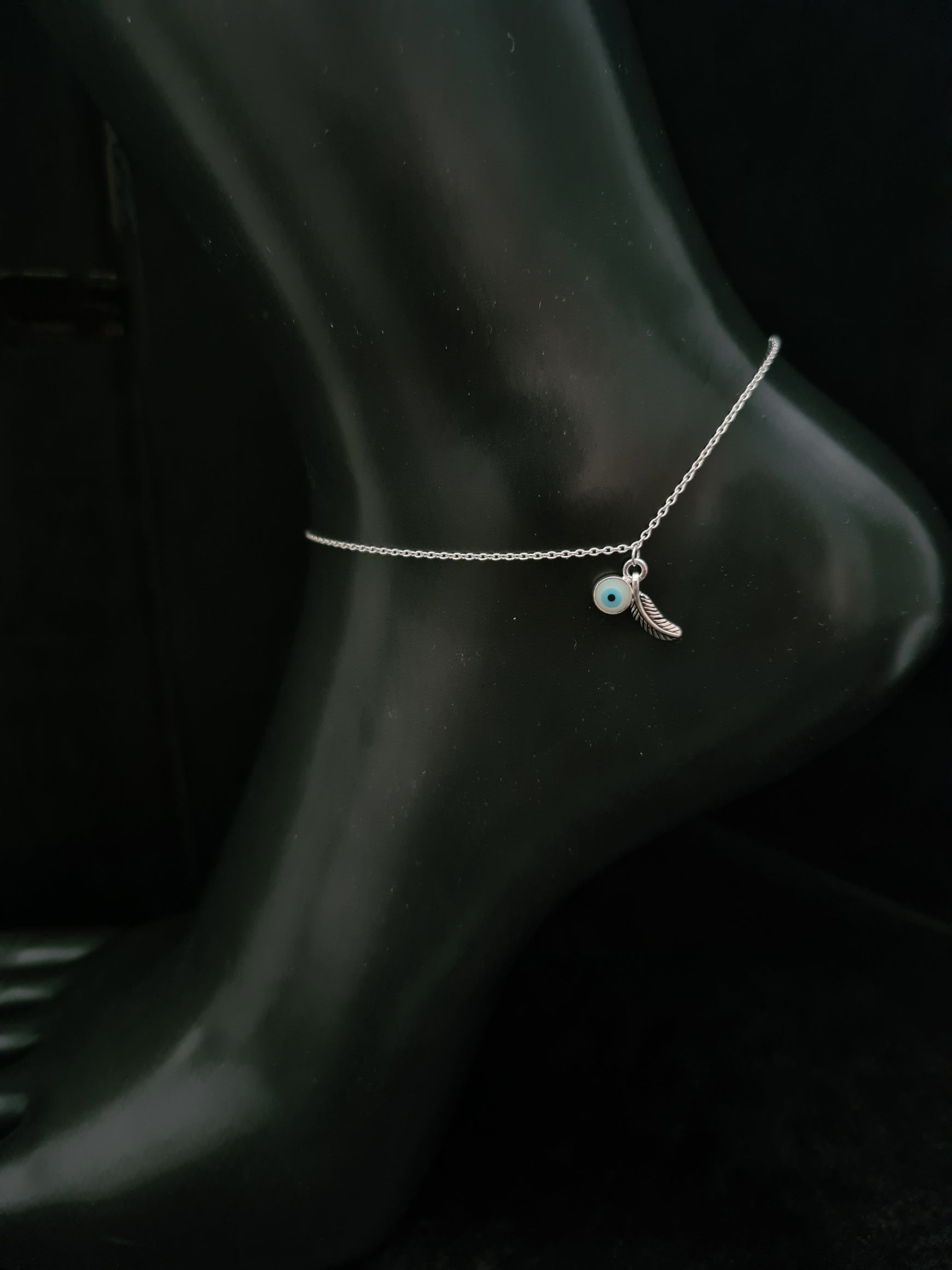  Shaped Silver Anklet