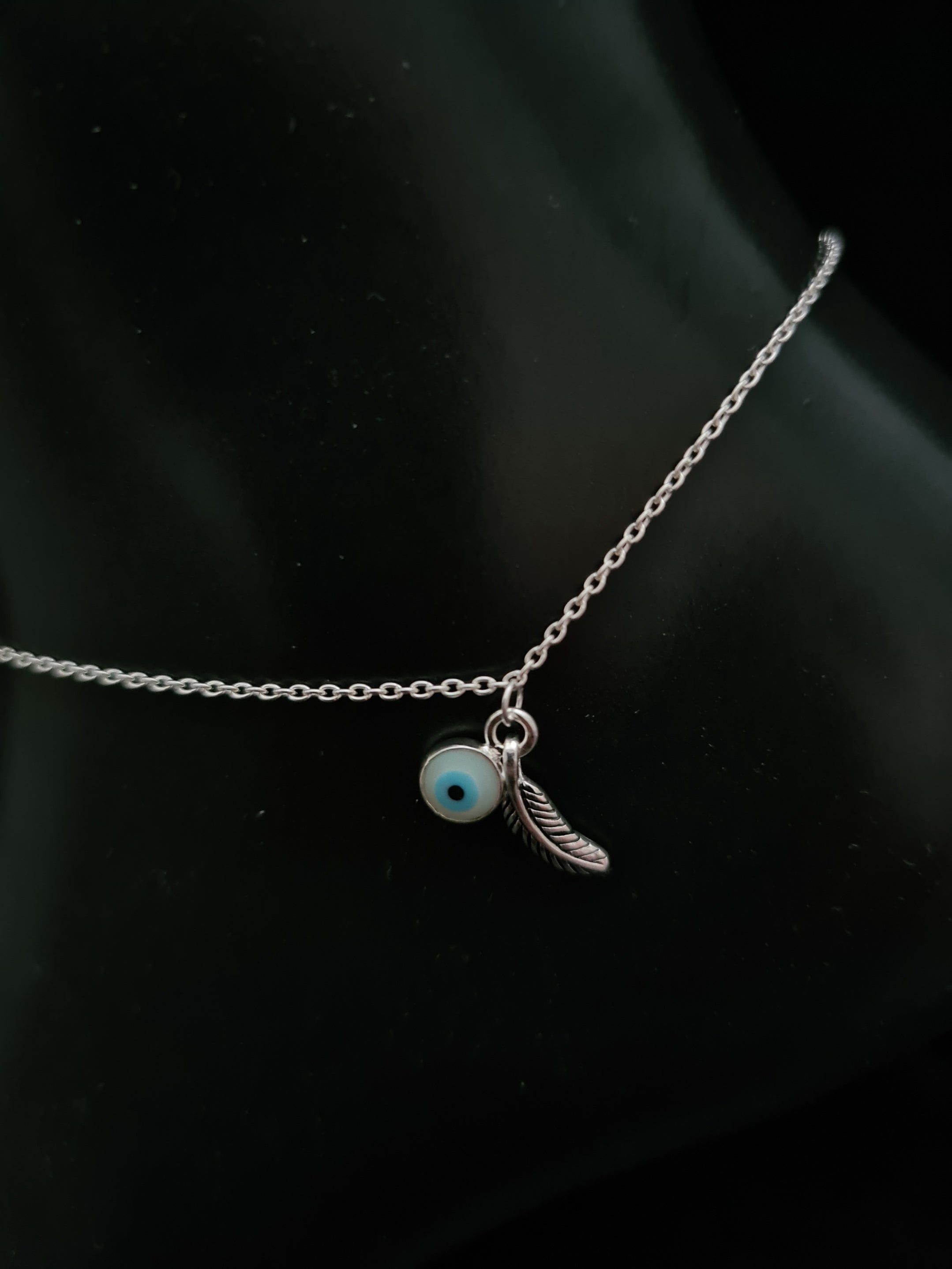  Eye Shaped Silver Anklet