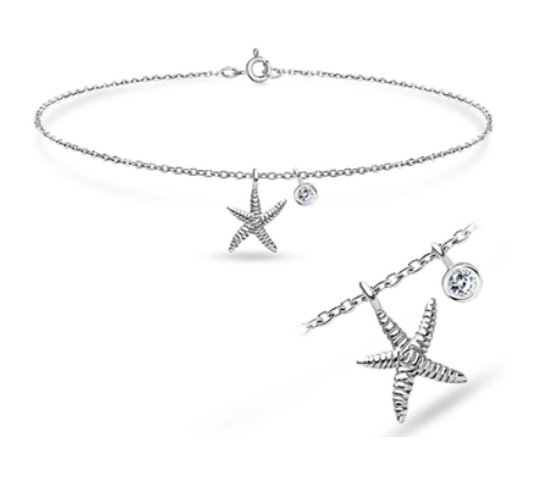 925 STARFISH CZ SILVER ANKLET