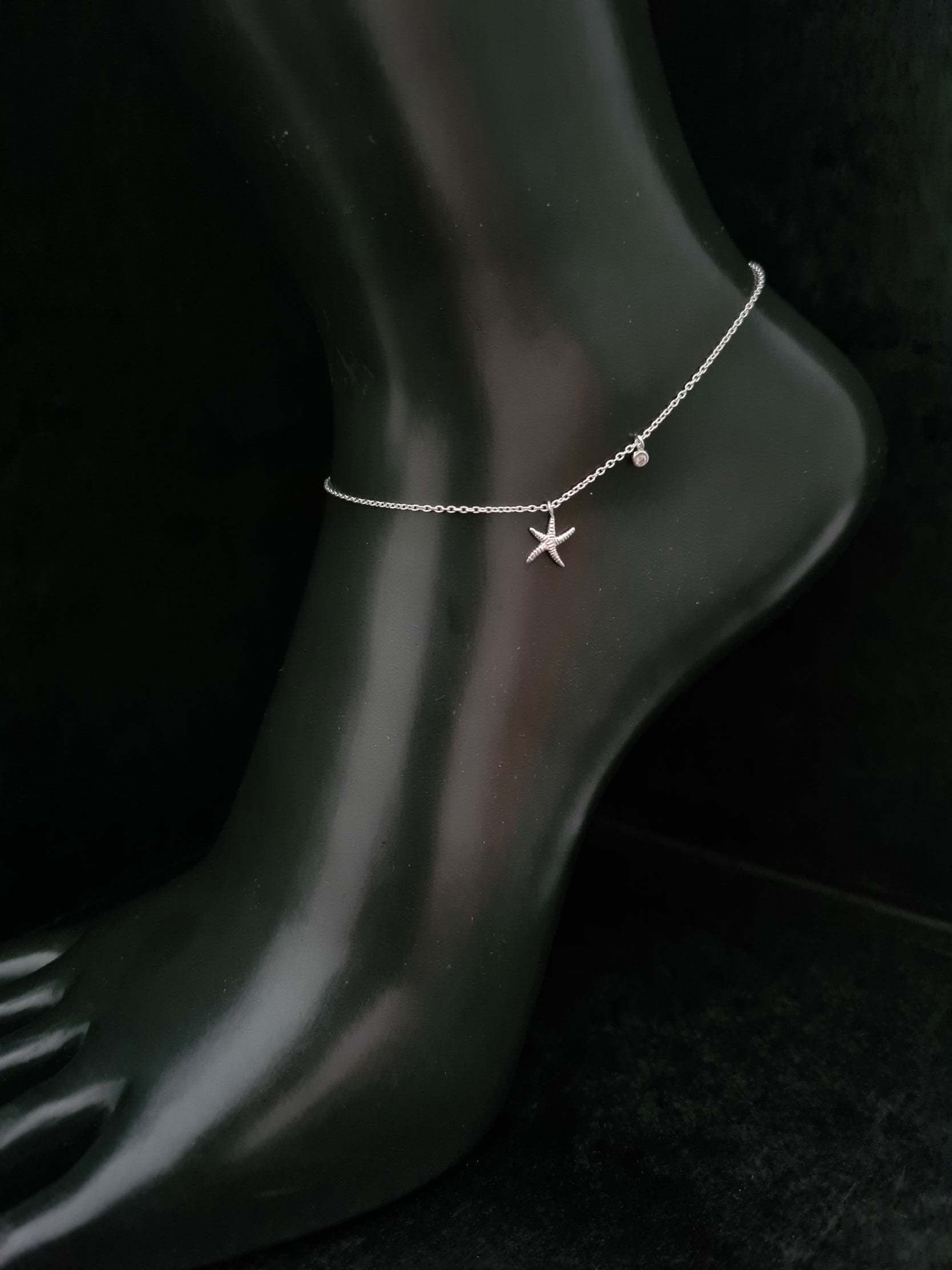 925 STARFISH CZ SILVER ANKLET