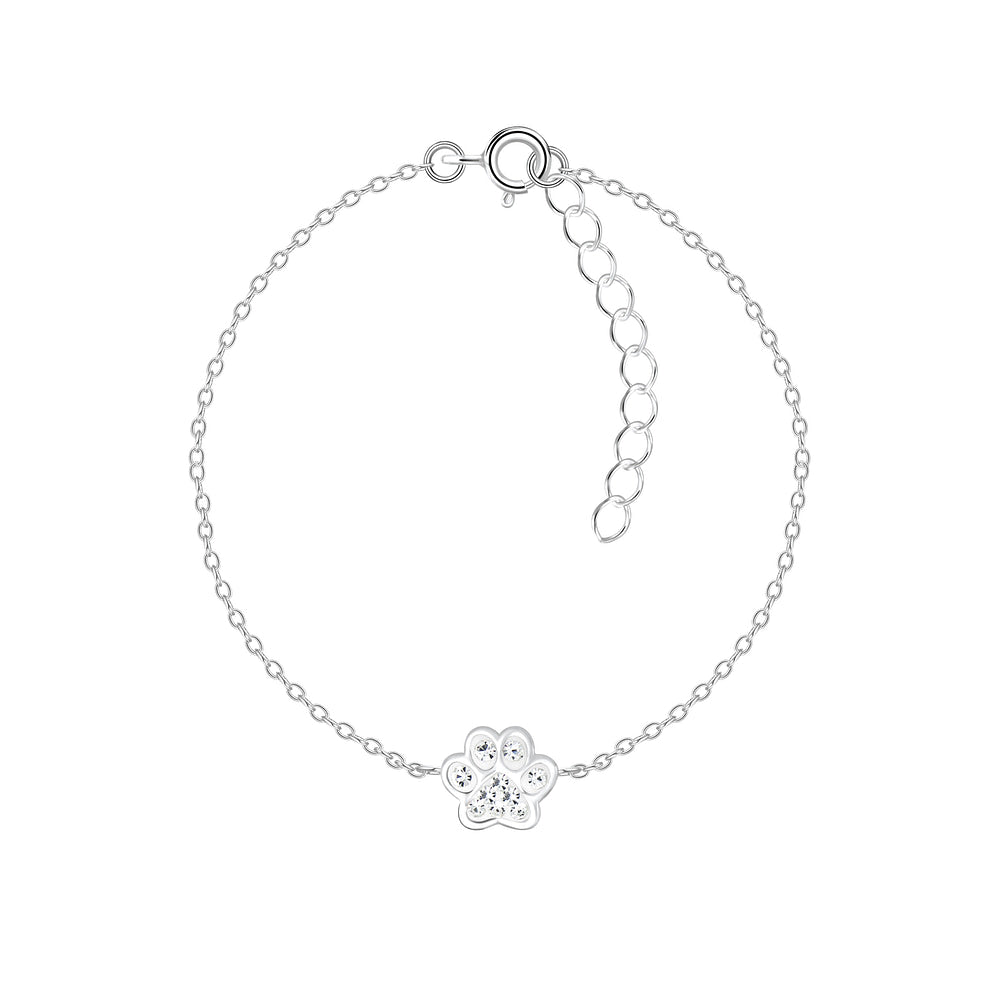 Silver Paw Print Bracelet