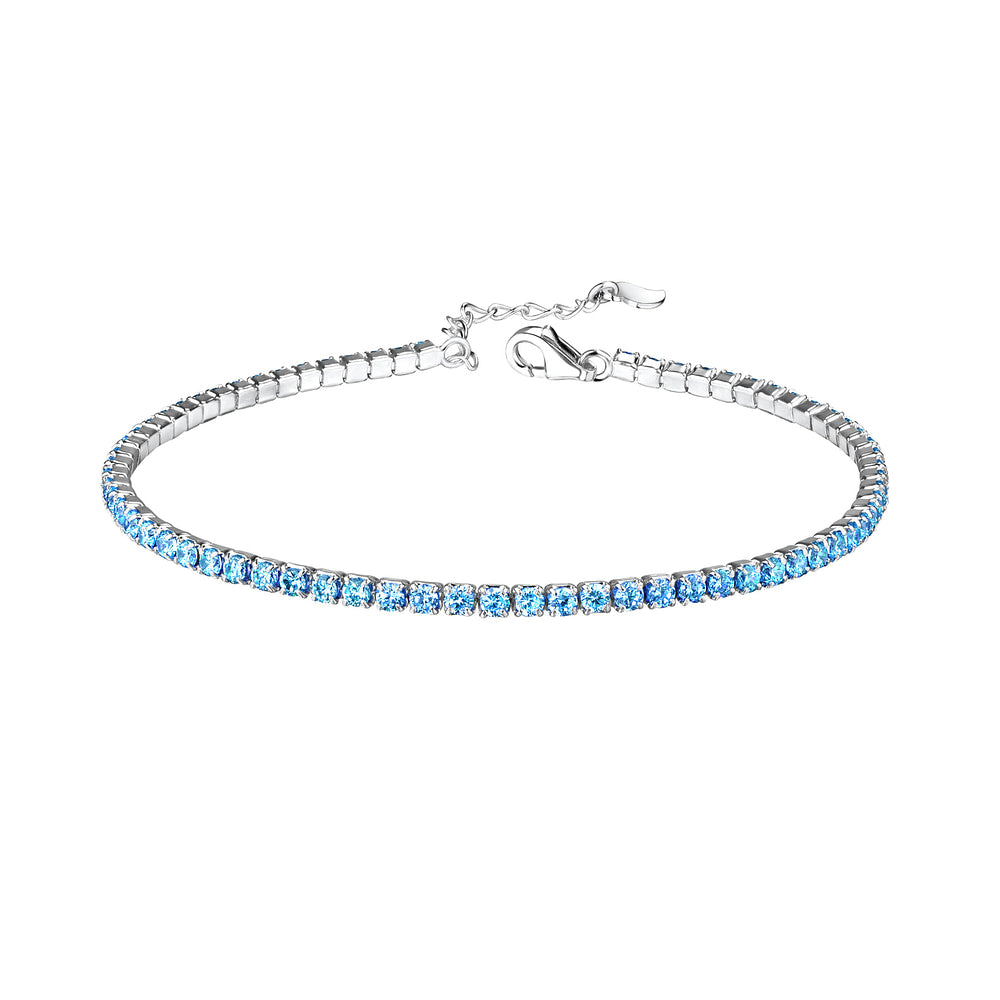 Silver Tennis Bracelet with 2mm Cubic Zirconia